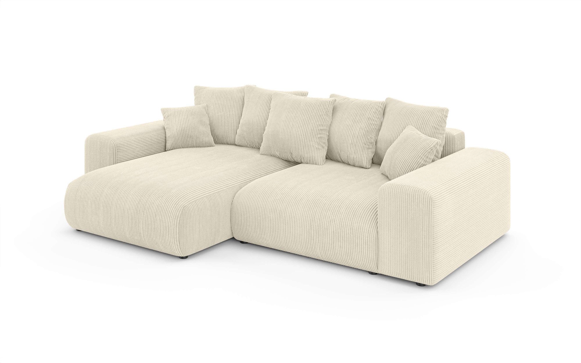 Home affaire Hoekbank LAKESIDE met bedfunctie en bedlade, B/D/H 257/166/84 cm L-vorm, recamiere aan beide zijden monteerbaar, golfondersteuning