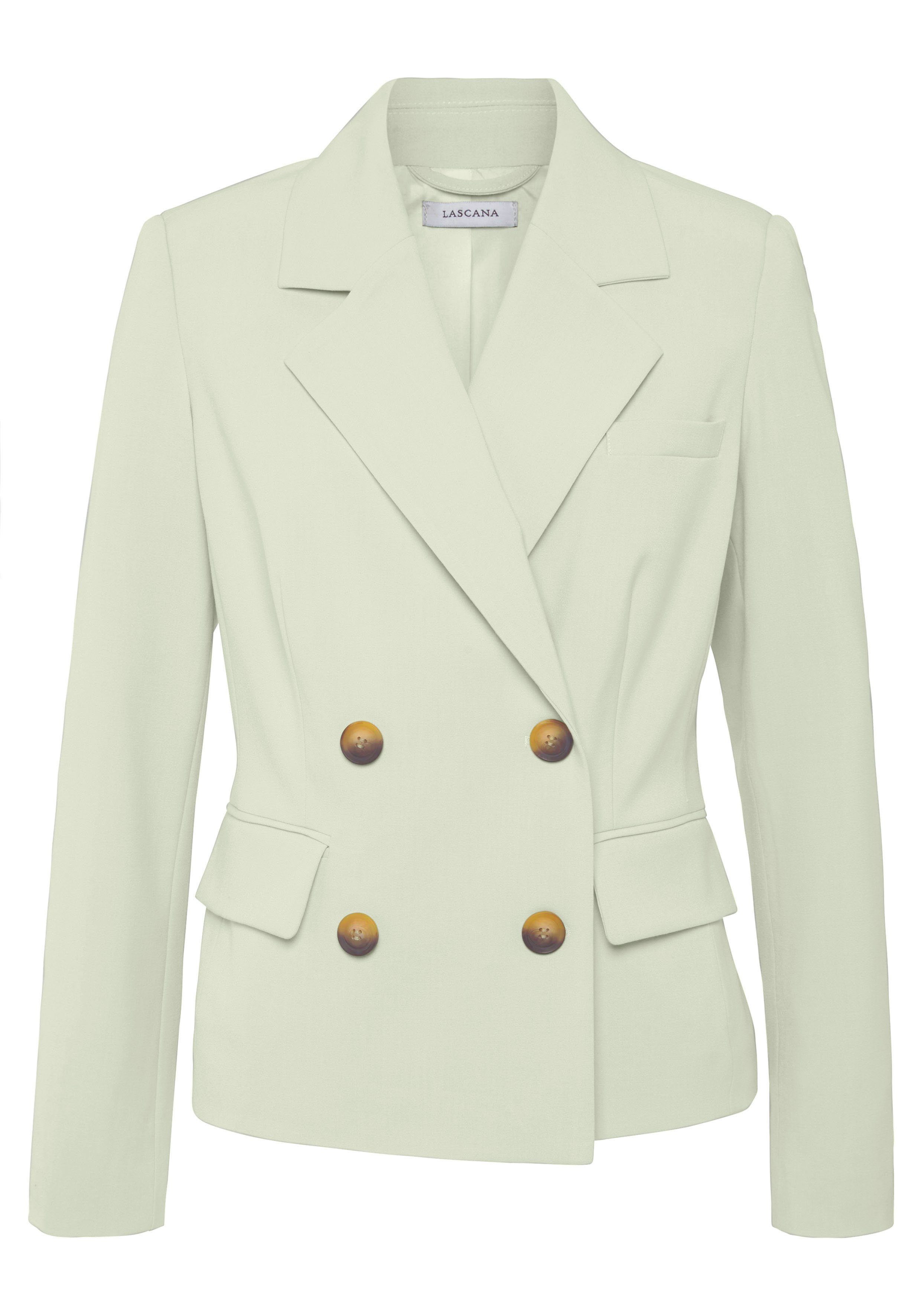 Lascana Korte blazer met dubbele knoopsluiting, damesblazer, sportief-elegant