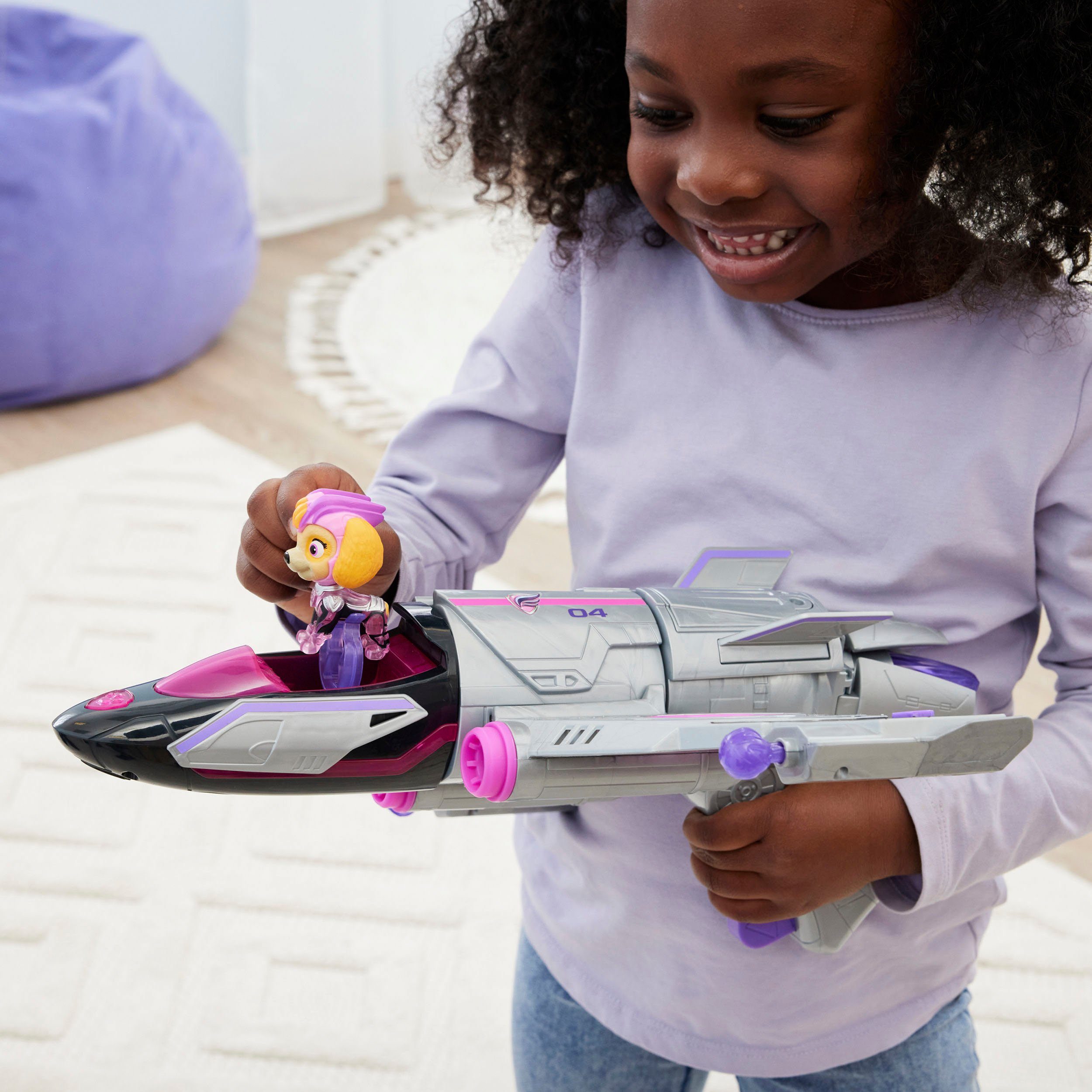 Spin Master Speelgoed vliegtuig Paw Patrol - Movie II - Skyes Deluxe Jet-Flieger inclusief skye figuur, met licht- en geluidseffect