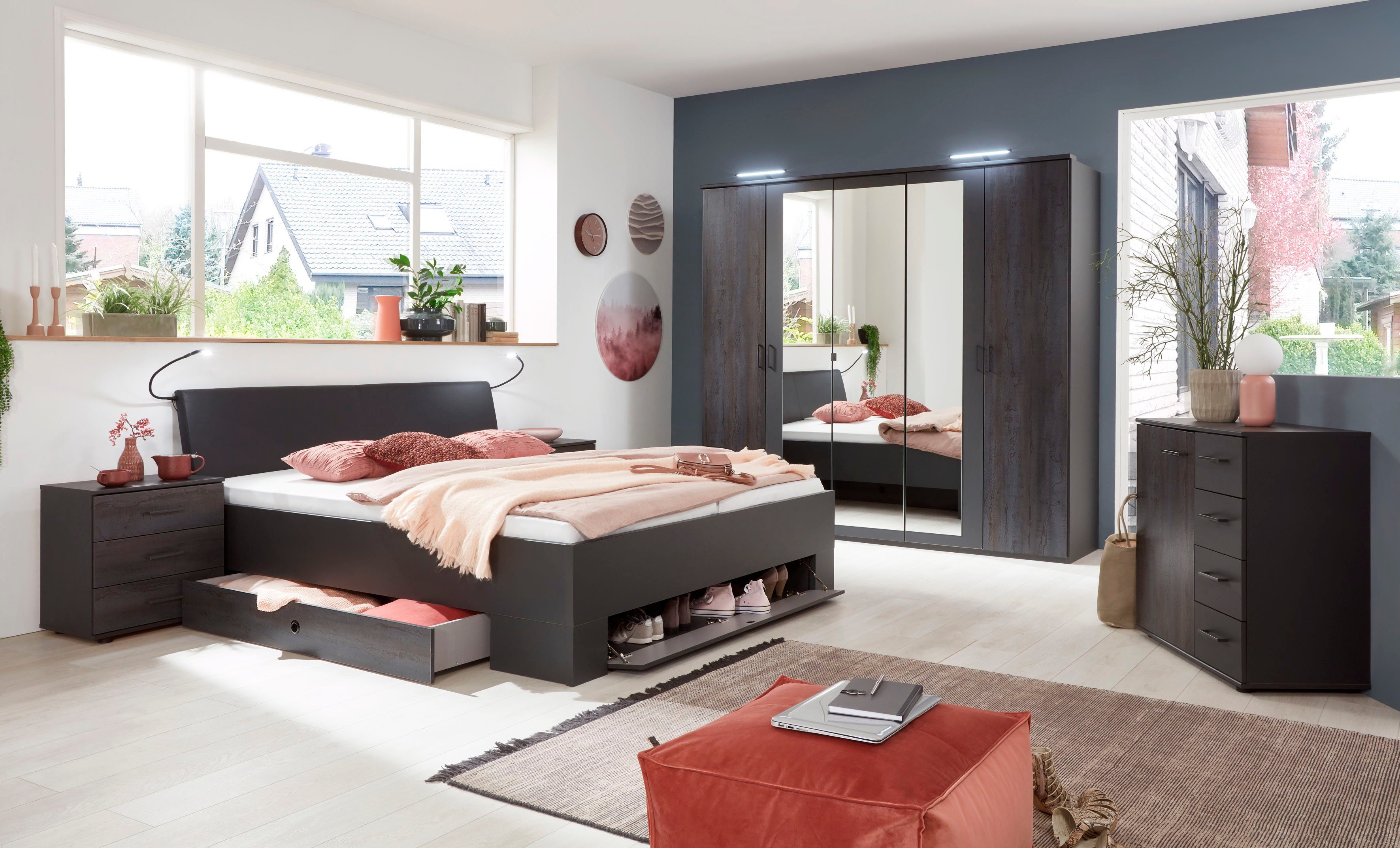 Wimex Ledikant met bergruimte Kopenhagen met bedladen en bergruimte in het voetbord
