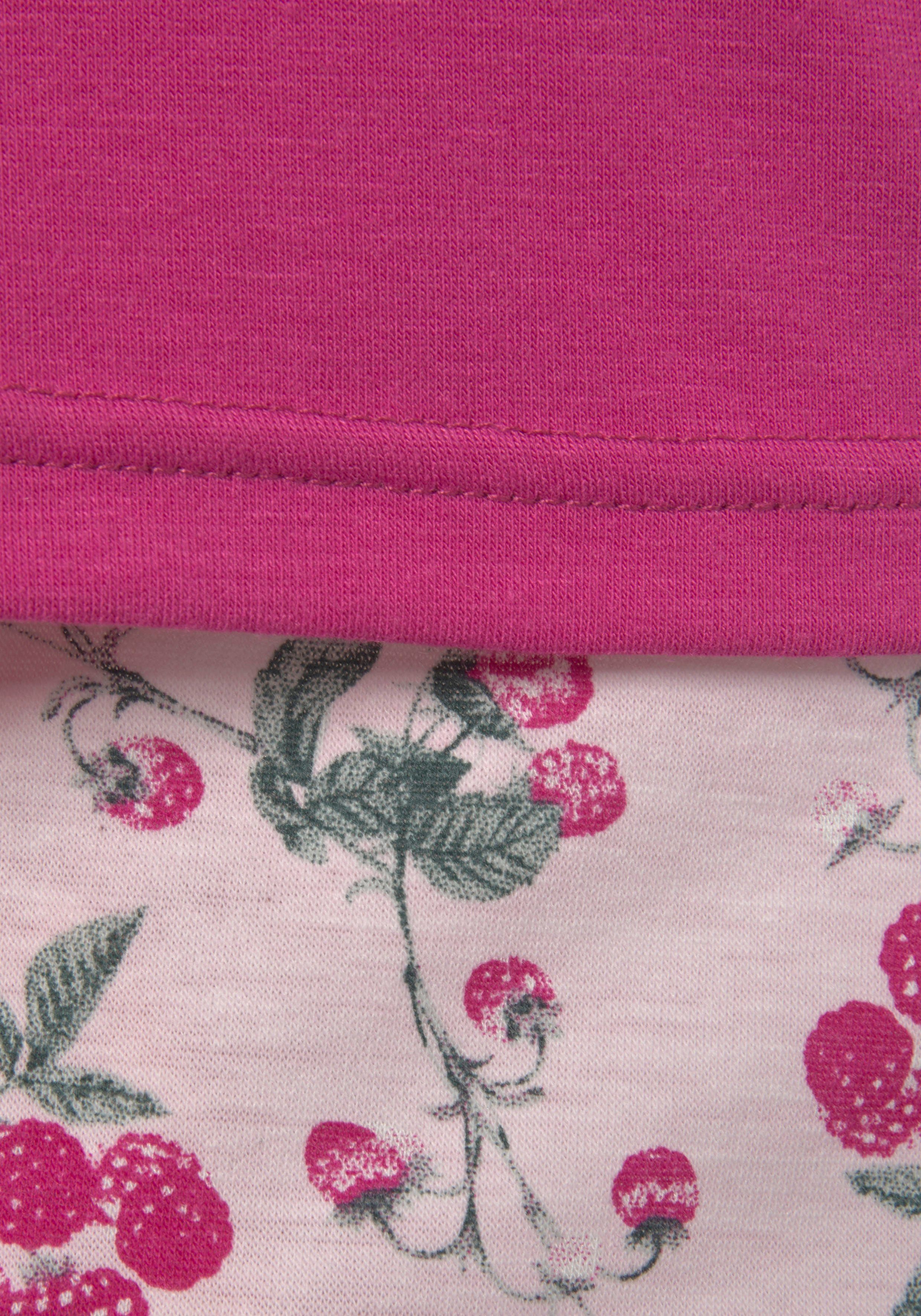 Lascana Shortama met fruitprint en satijnen details (2-delig)