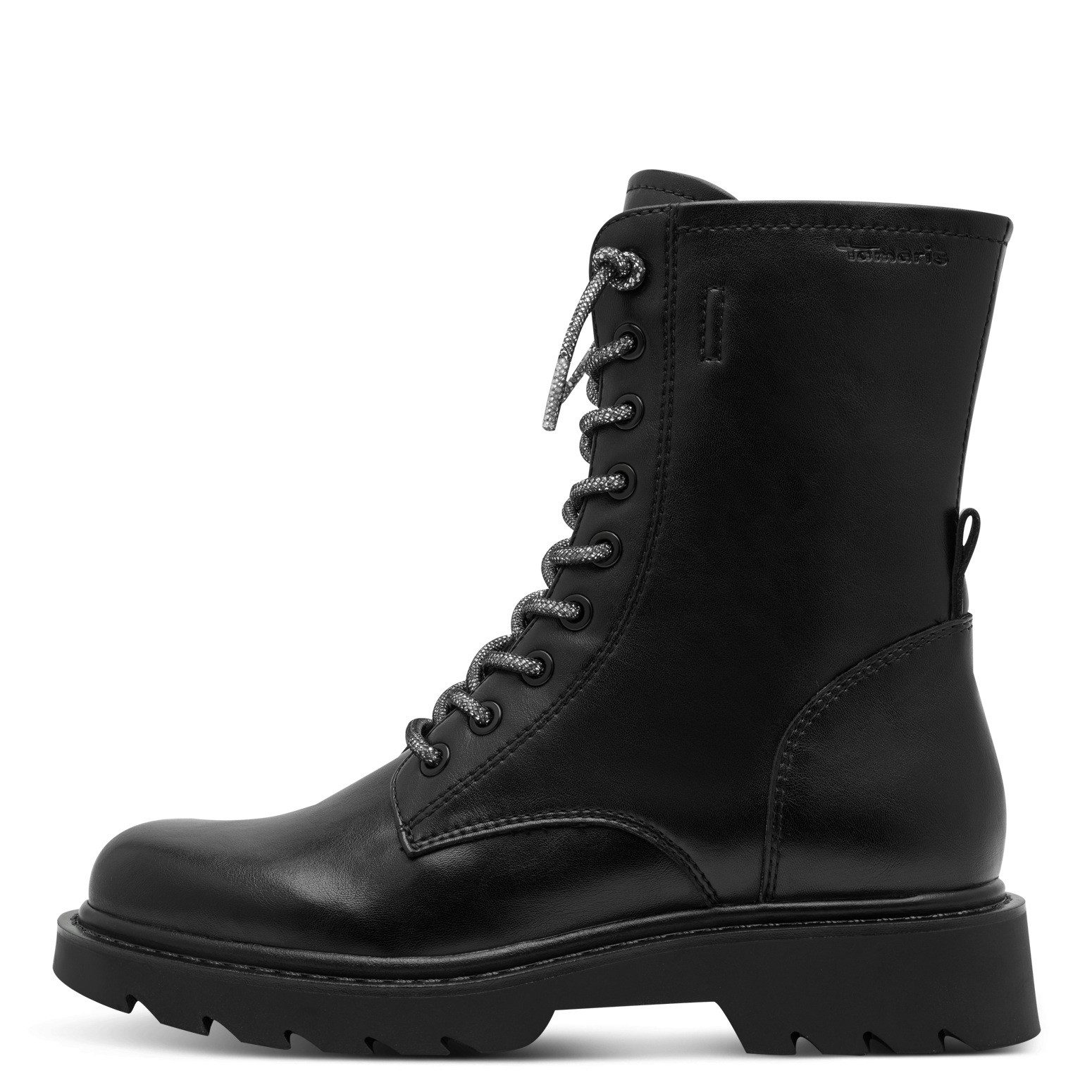 Tamaris Veterlaarsjes , blokhak, veterboots met glanzende, elastische veters