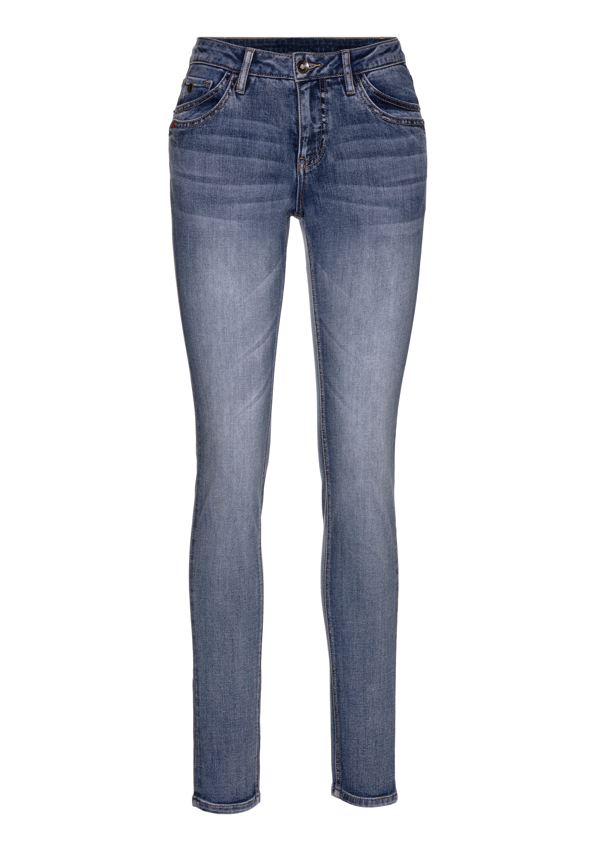 H.I.S 5-pocket jeans AriaMS normale taille, skinny jeans, met used-wassing, 5-pocket-stijl