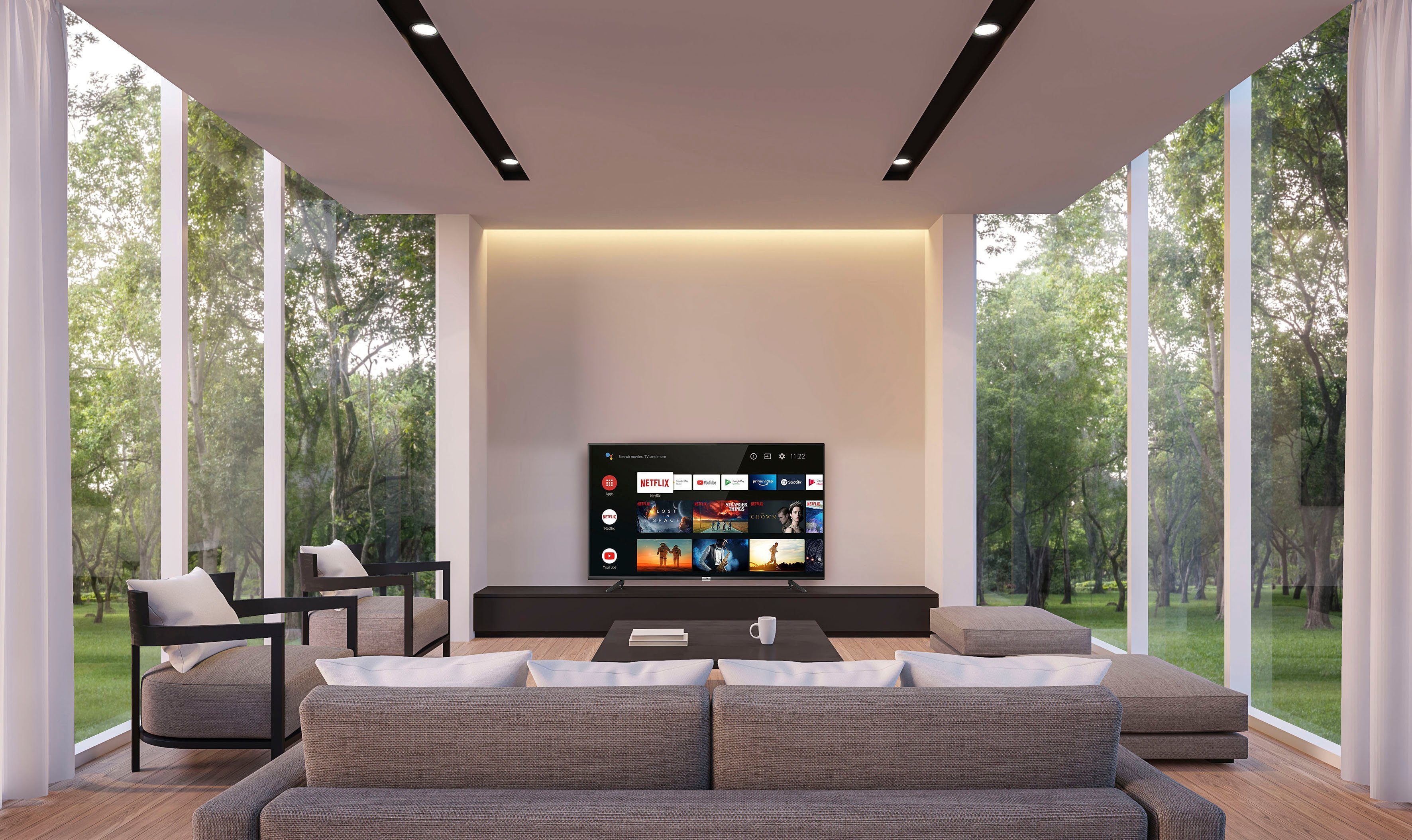 TCL Led-TV 65P616X1, 164 cm / 65", 4K Ultra HD, Smart TV, Android 9.0-besturingssysteem