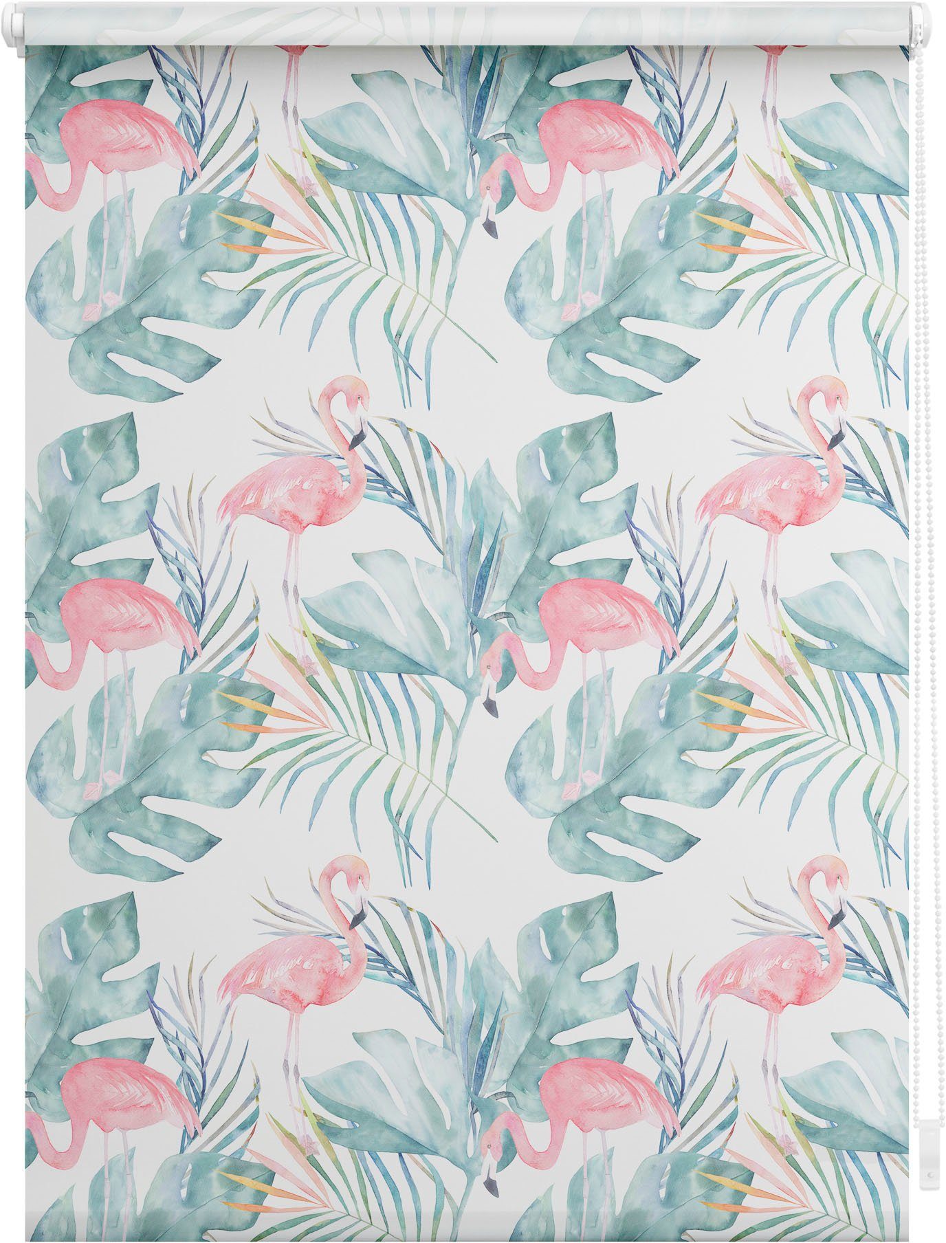 LICHTBLICK Rolgordijn met zijbediening Rolgordijn Klemmfix, zonder boren, ondoorzichtig, flamingo - roze groen (1 stuk) rolgordijnen maat 120 cm x
