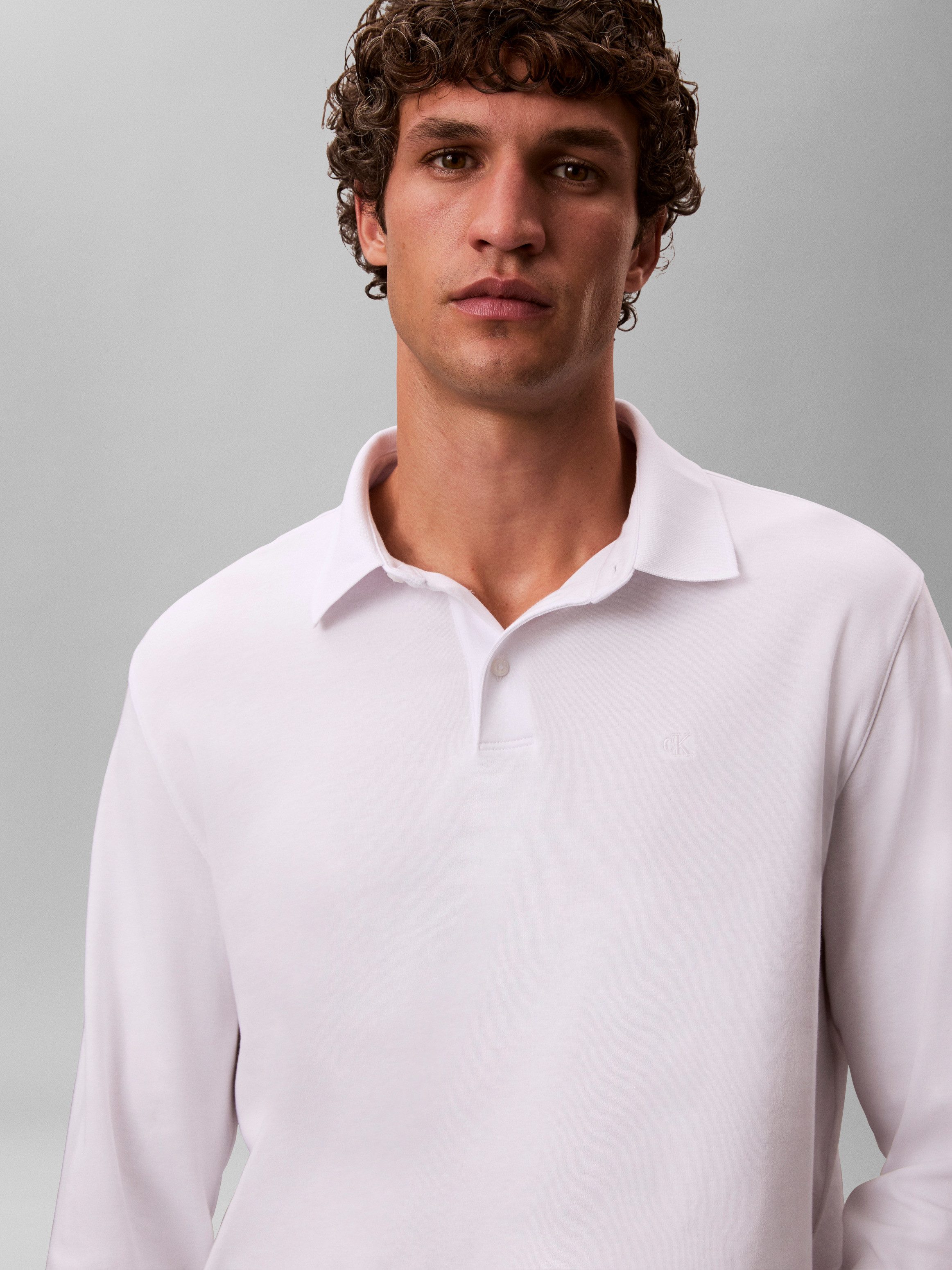 Calvin Klein Poloshirt met lange mouwen LS SUPIMA COTTON SOLID POLO