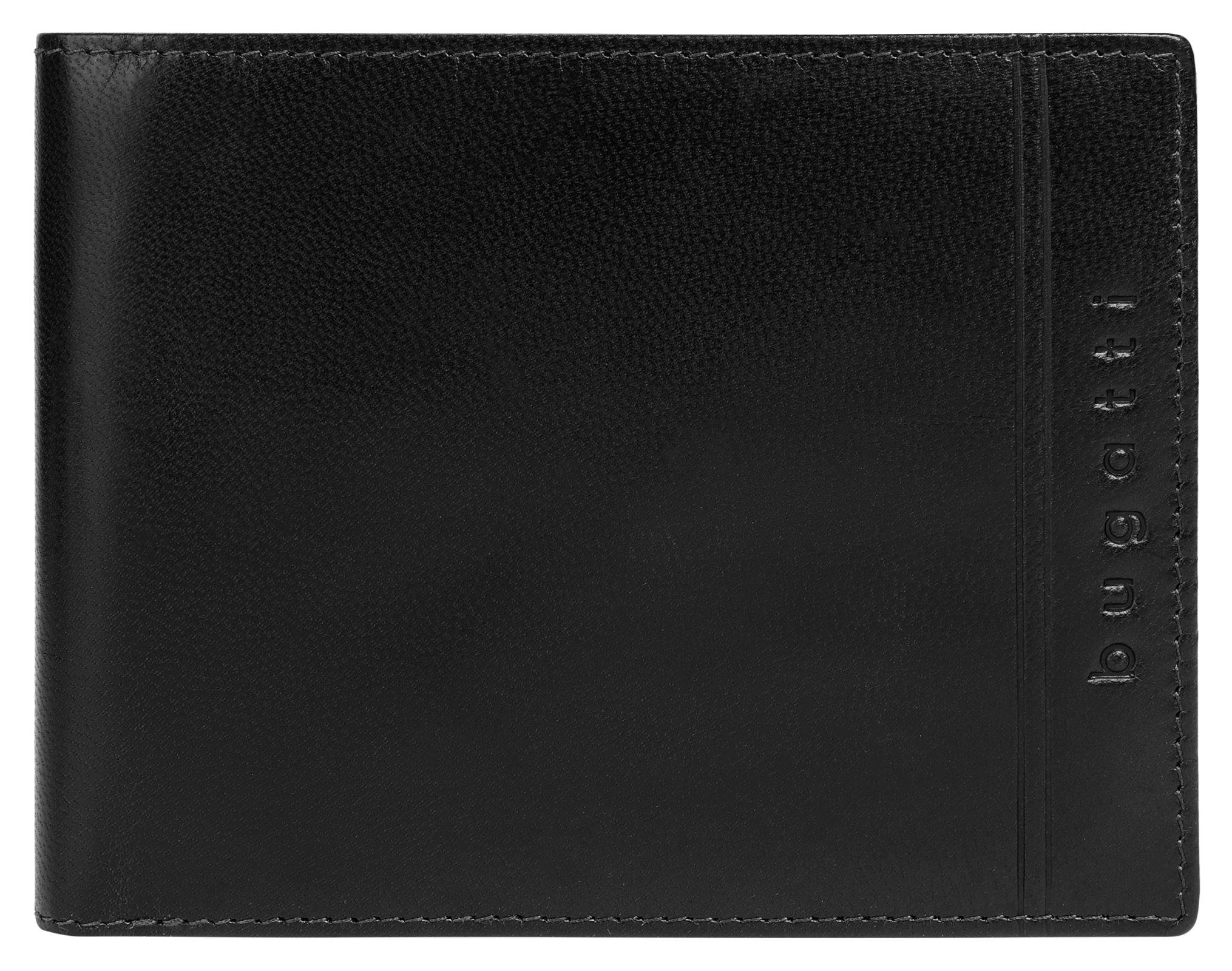 Bugatti Portemonnee Lucido echt leder unisex portemonnees zwart