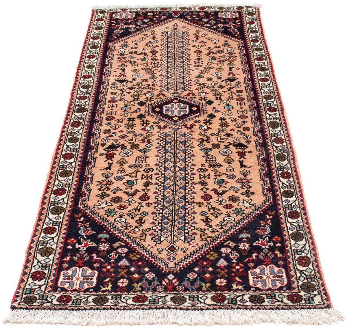 morgenland Wollen kleed Hosseinabad medaillon rosso 125 x 79 cm Handgeknoopt