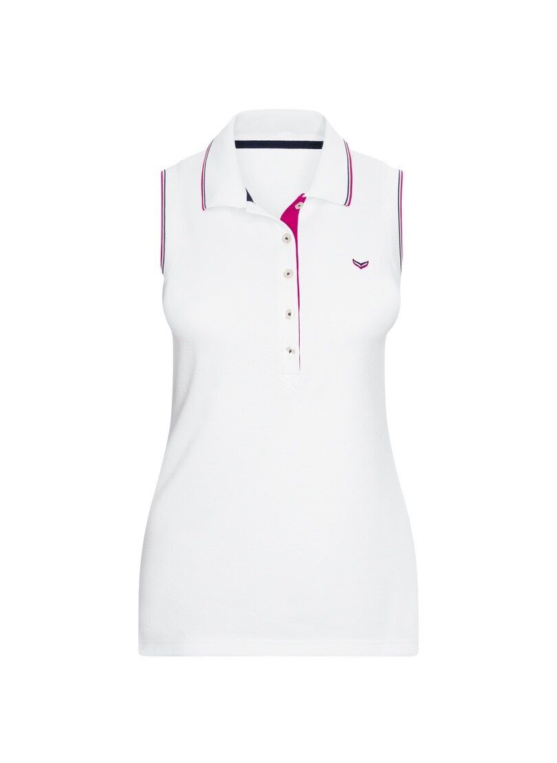 Trigema Shirttop mouwloze poloshirt met contrasterende accenten (1-delig)