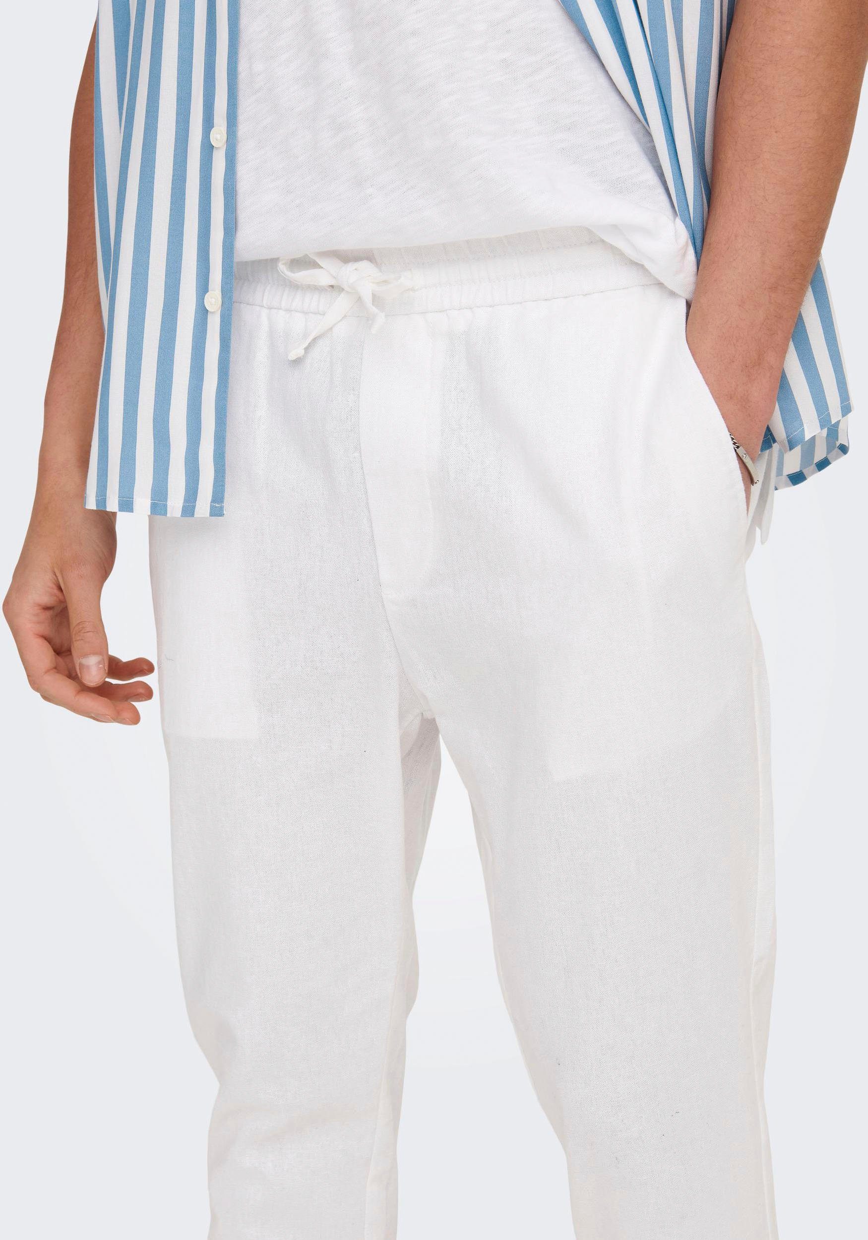 ONLY & SONS Stoffen broek ONSLINUS CROP 0007 COT LIN PNT NOOS