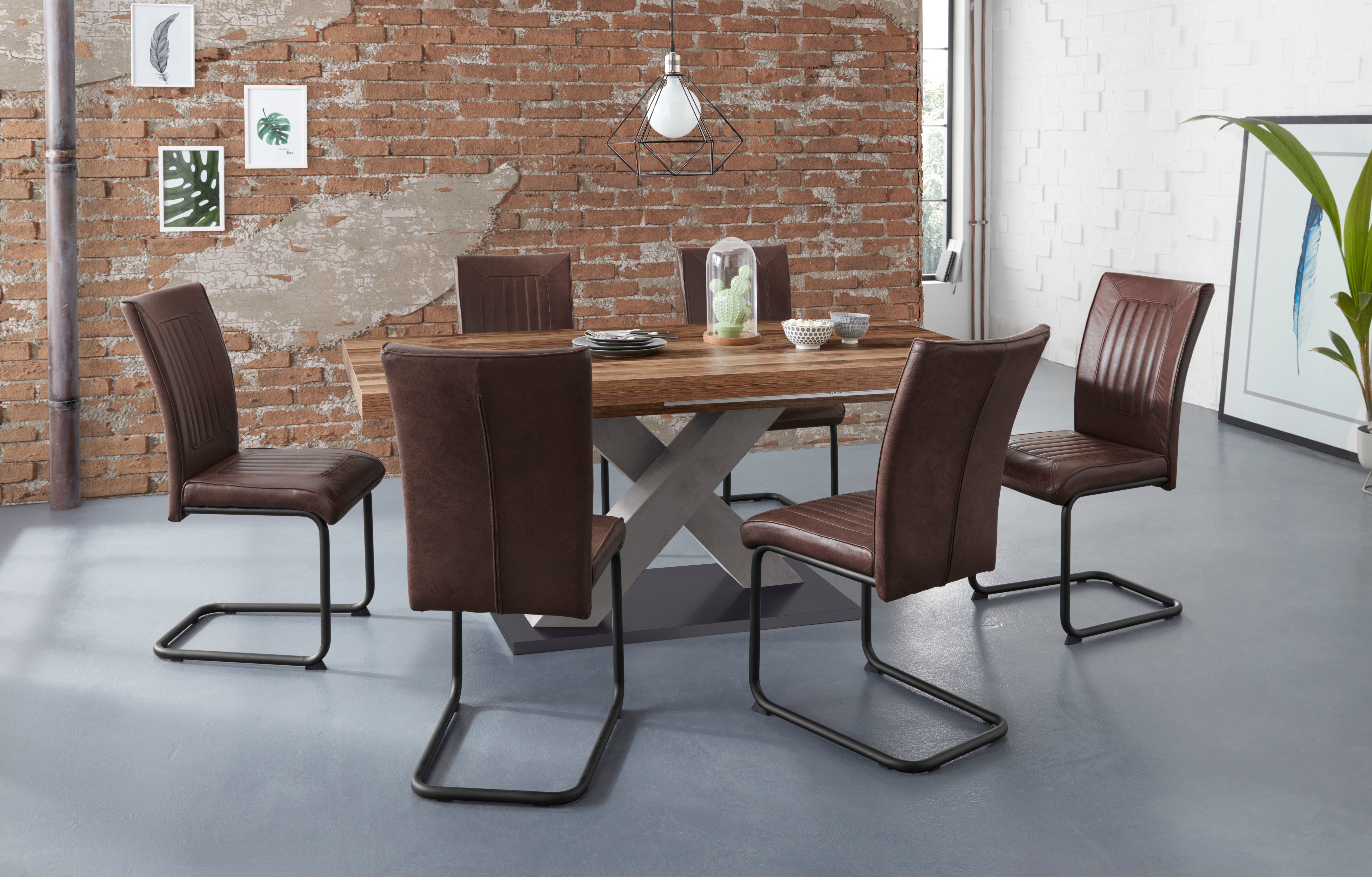 Mäusbacher Eettafel Comfort tafel TOPSELLER! Mäusbacher eettafel met X-frame en voetplaat. Breedte 160-260