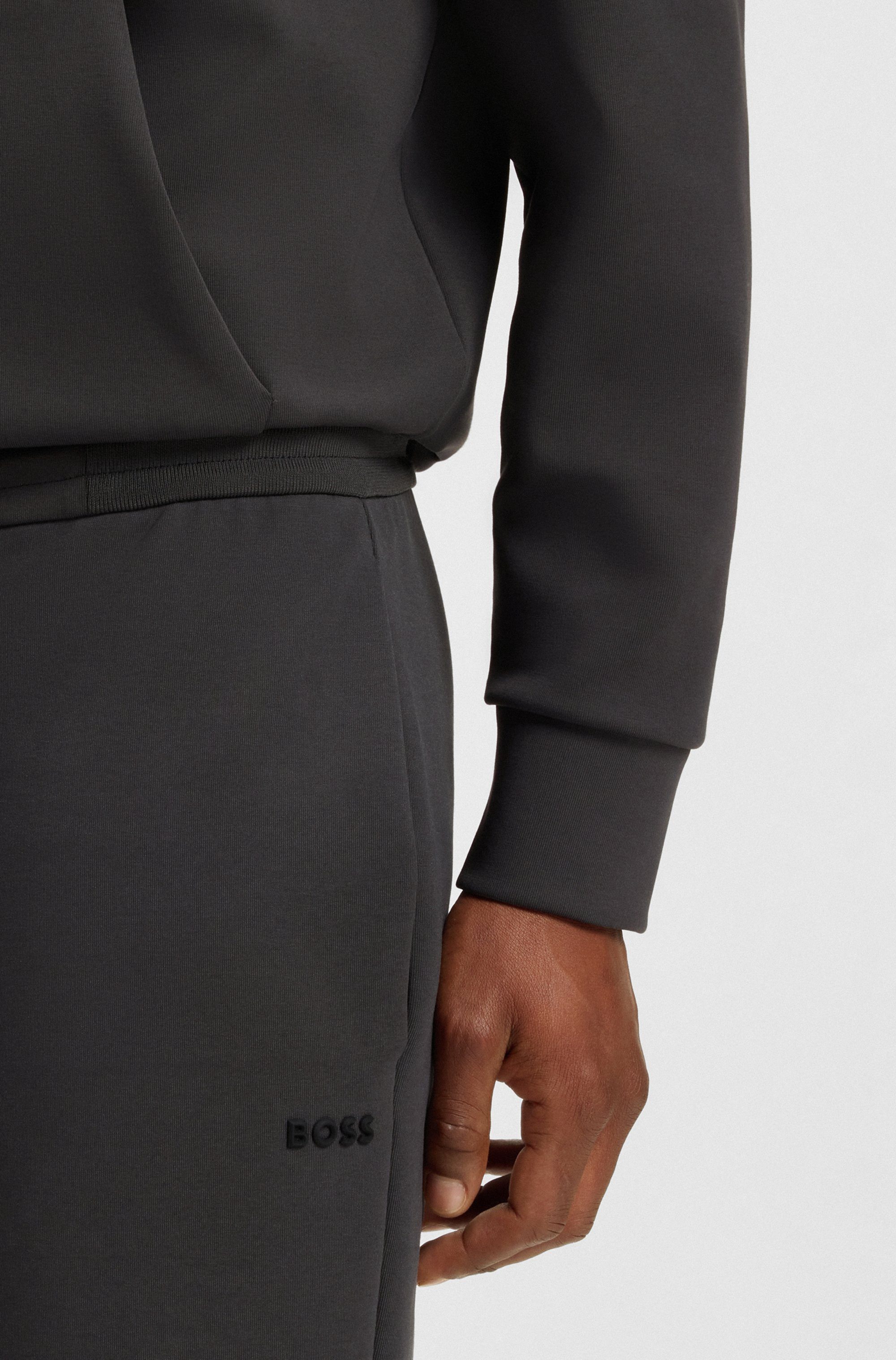 BOSS GREEN Sweatshort Shorts Zone met gestreepte details