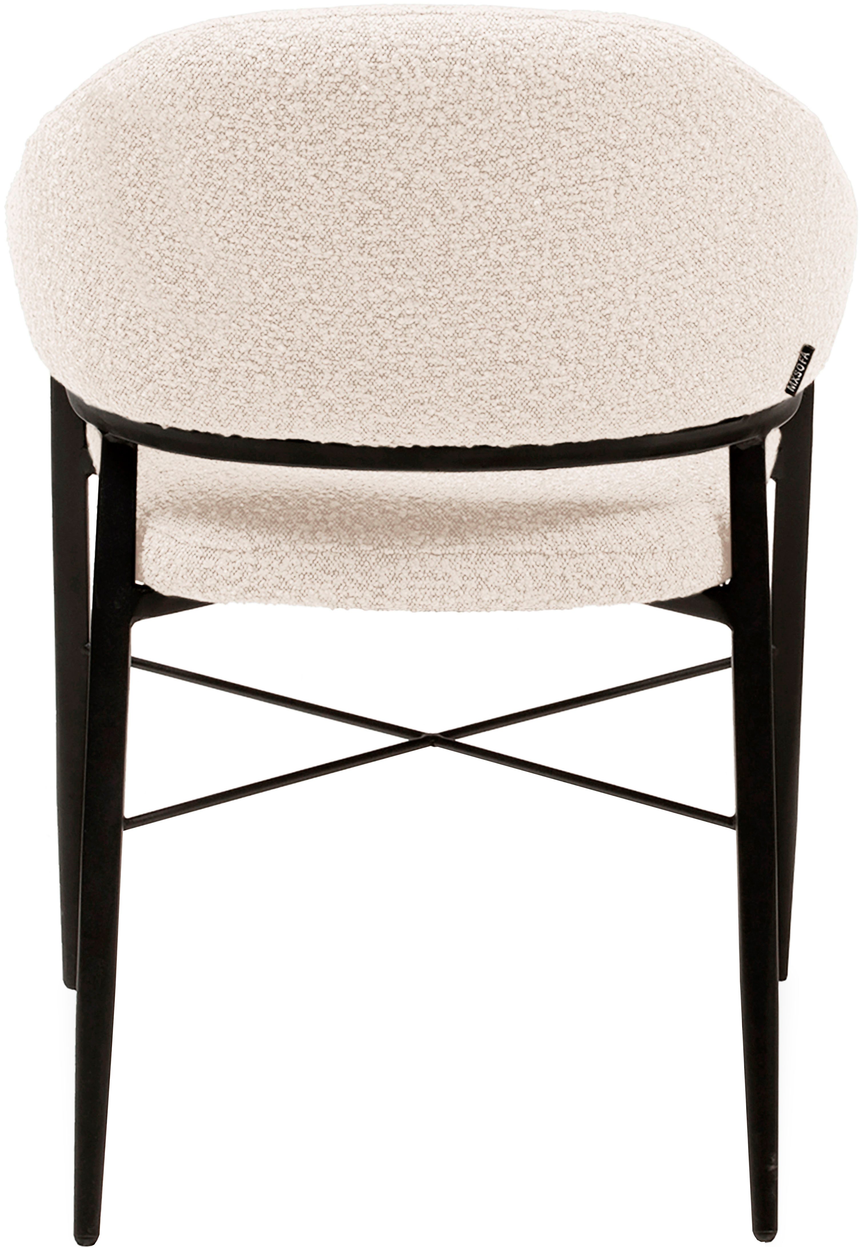 OMG Design Stoel met armleuningen Roma comfortabele eetkamerstoel, gestoffeerde stoel met bouclé bekleding