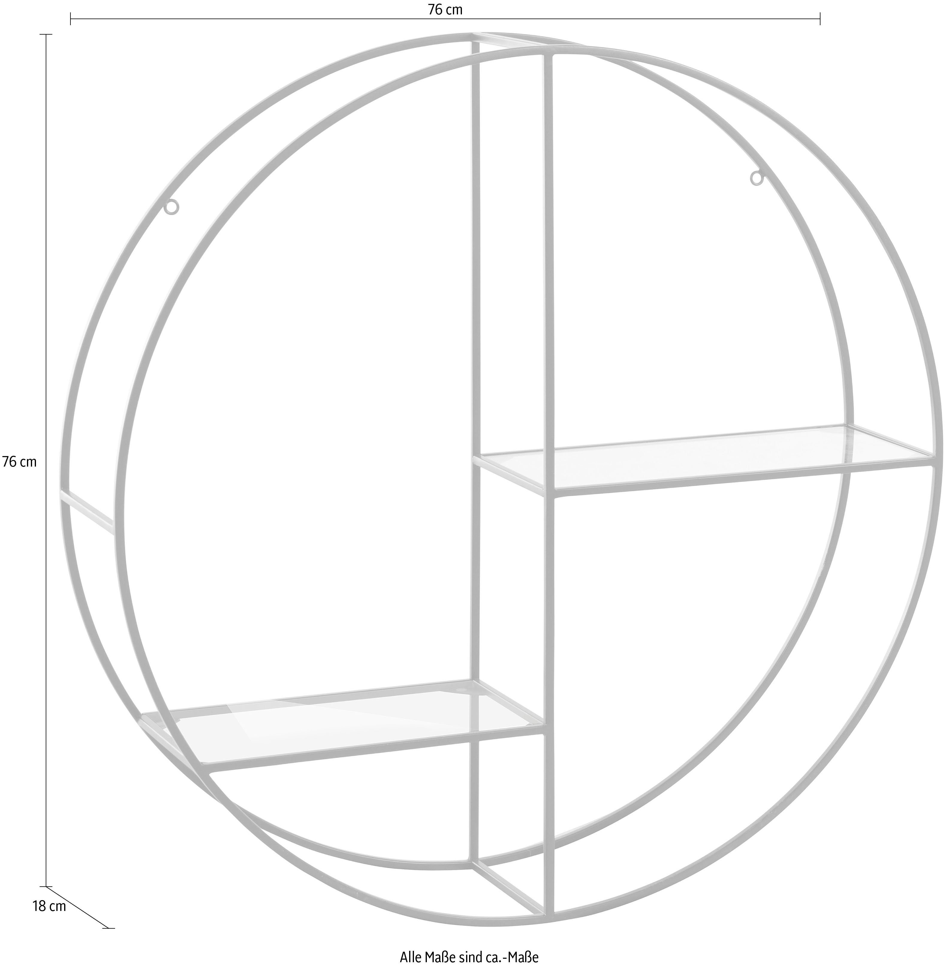 Guido Maria Kretschmer Home&Living Decoratief wandrek Tapista Decoratief rek, wanddecoratie van metaal, rond, ø 76 cm