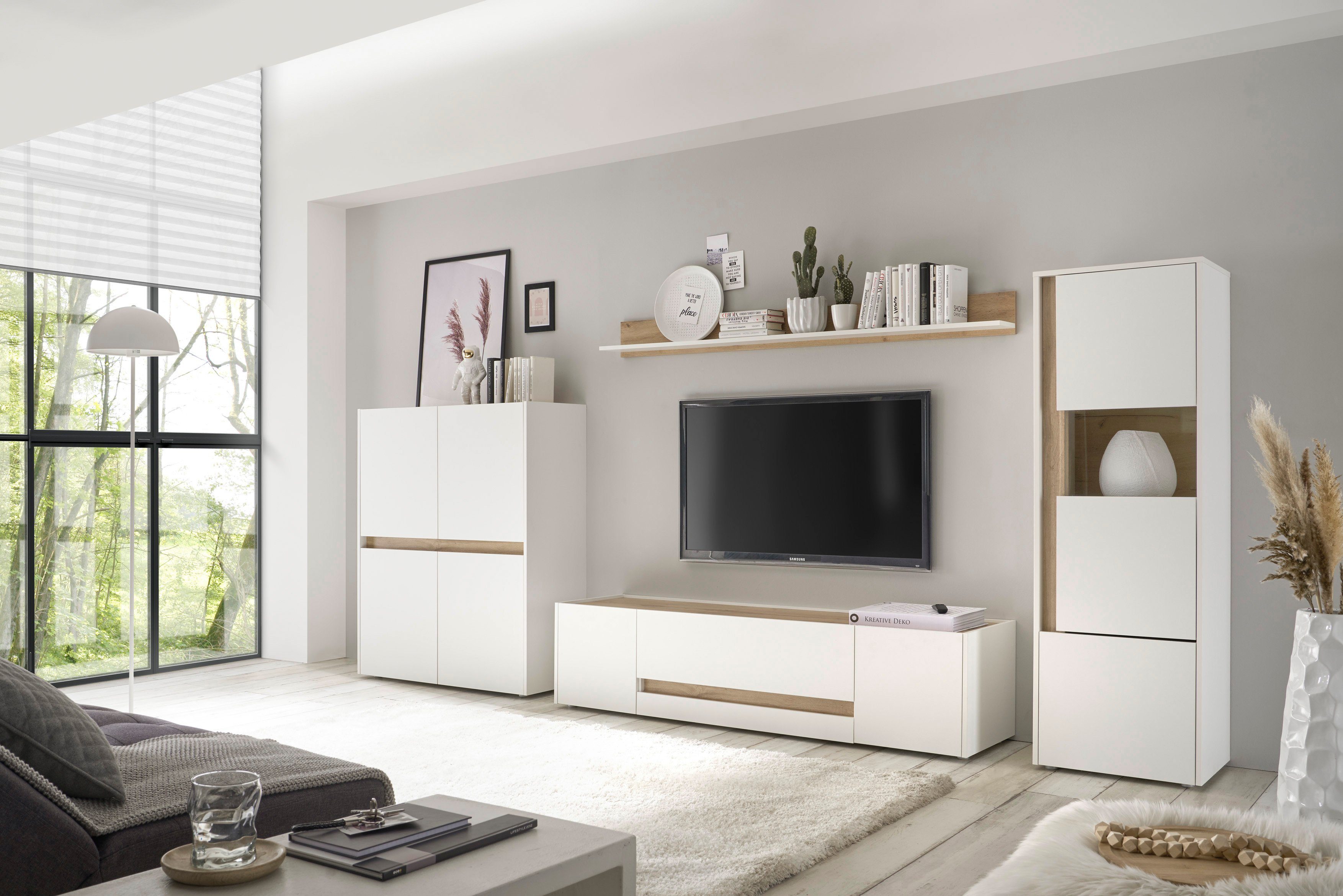 INOSIGN Wandmeubel GIRON (set, 4-delig), breedte ca. 350 cm, moderne woonkamer-set in 2 kleuren