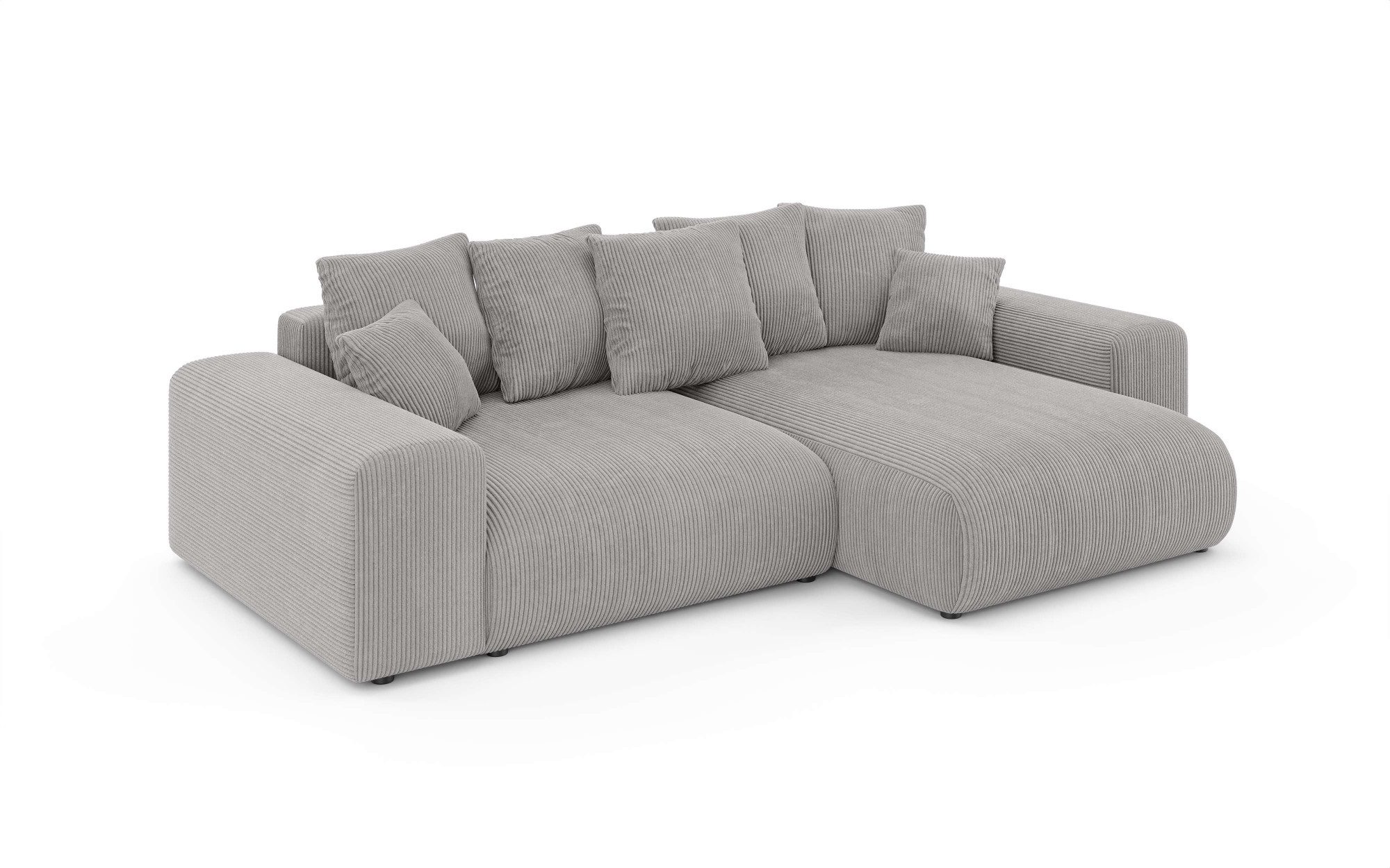Home affaire Hoekbank LAKESIDE met bedfunctie en bedlade, B/D/H 257/166/84 cm L-vorm, recamiere aan beide zijden monteerbaar, golfondersteuning