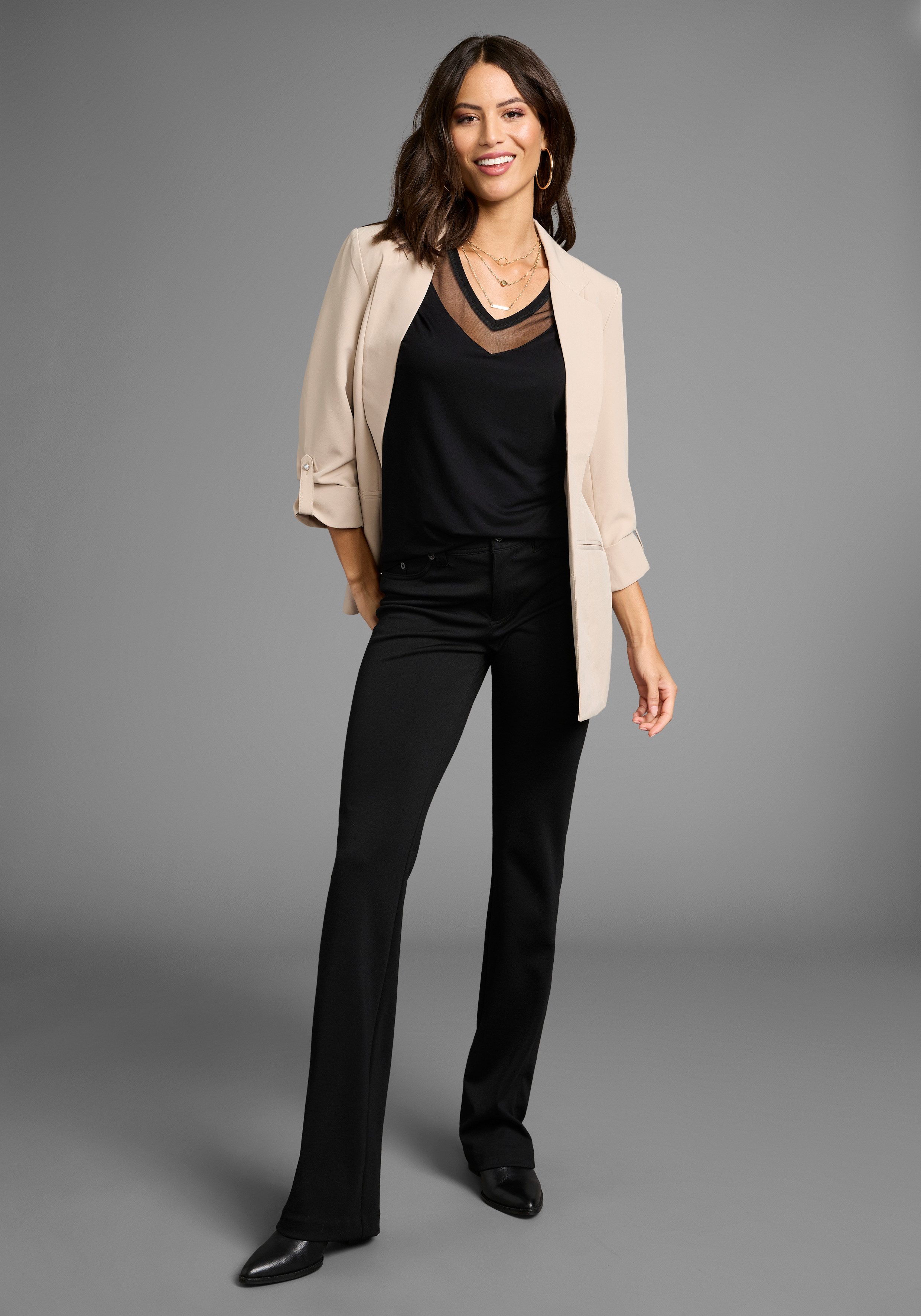 Laura Scott T-shirt met mesh-inzet