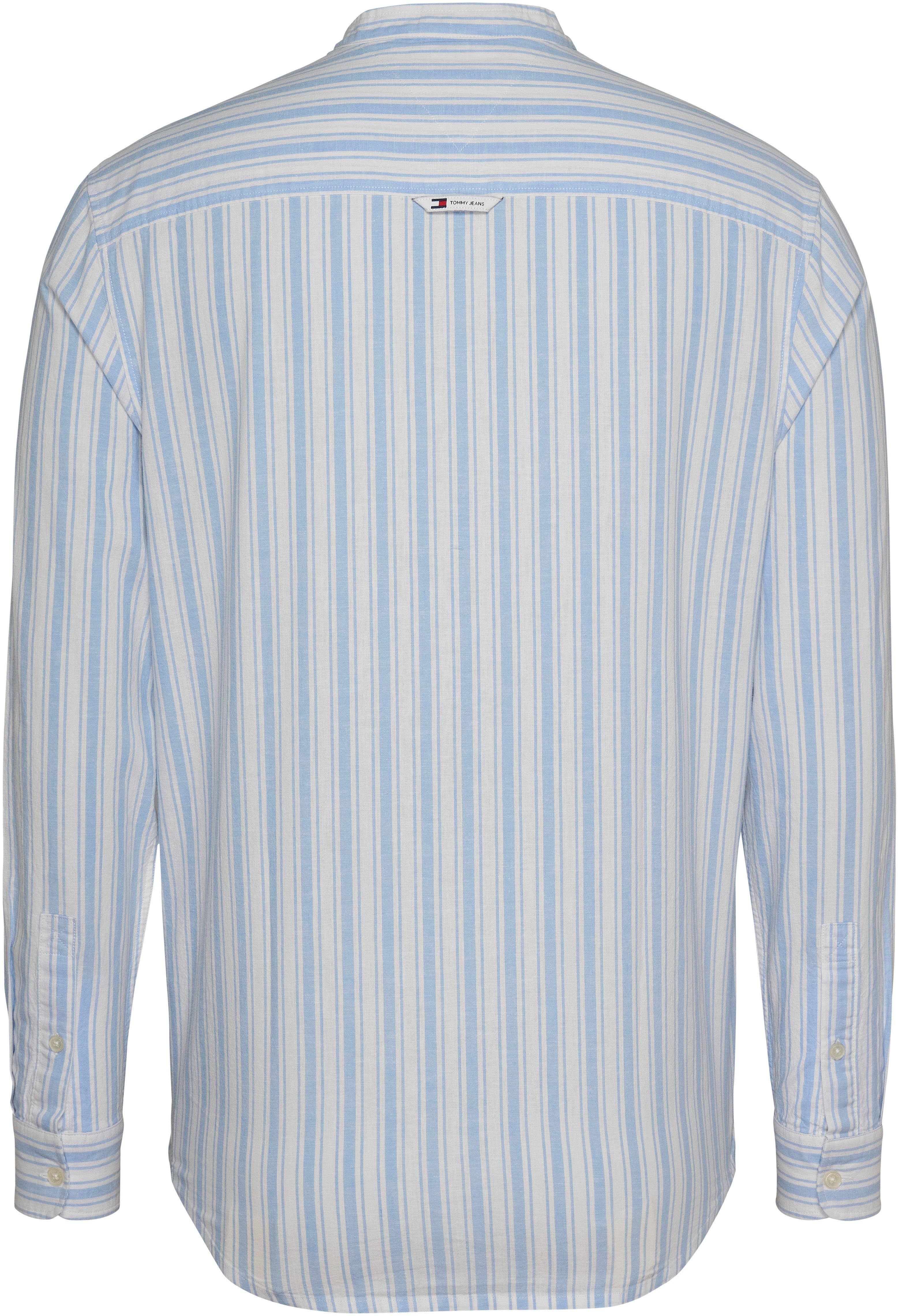 TOMMY JEANS Overhemd met lange mouwen TJM MAO STRIPE LINEN BLEND SHIRT