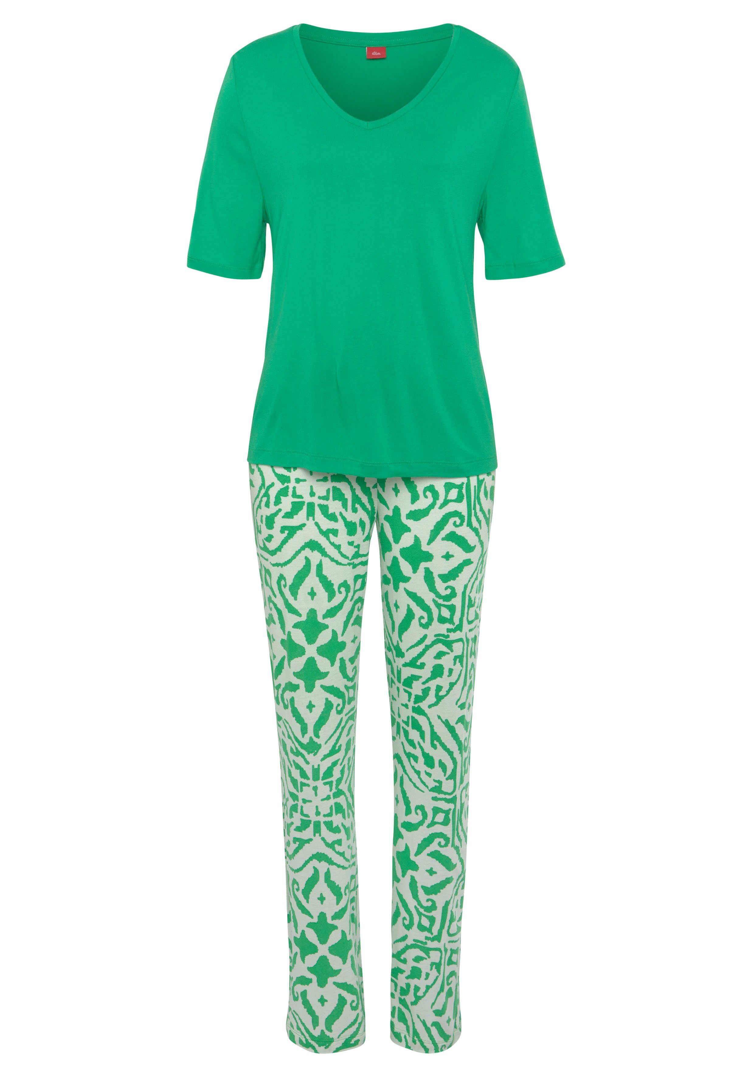 s.Oliver RED LABEL Beachwear Pyjama met bloemig etno-patroon (2-delig)