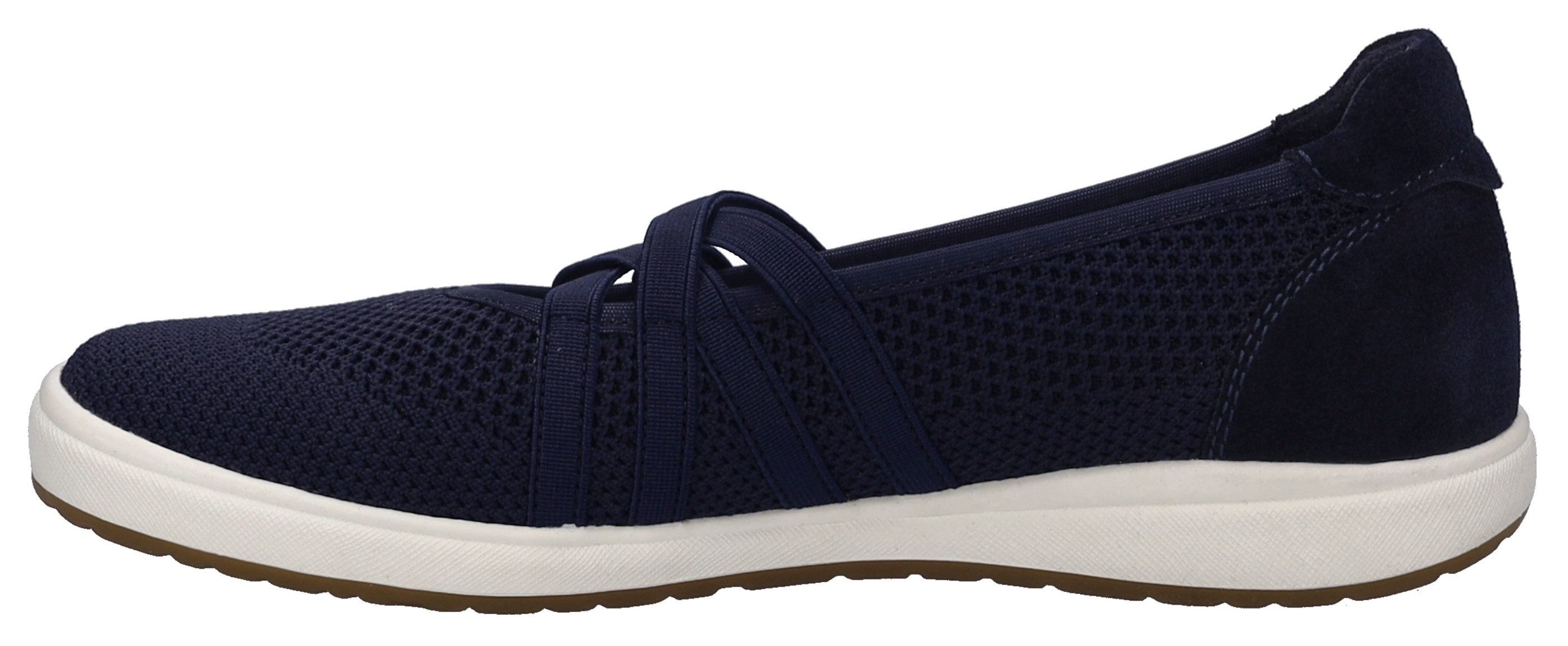 Josef Seibel Ballerina's met riempje Caren 67 , slipper, sneaker, instapschoen met metallic inzet op de hiel