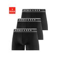 schiesser boxershort weefband met wit logo voor (3 stuks) zwart