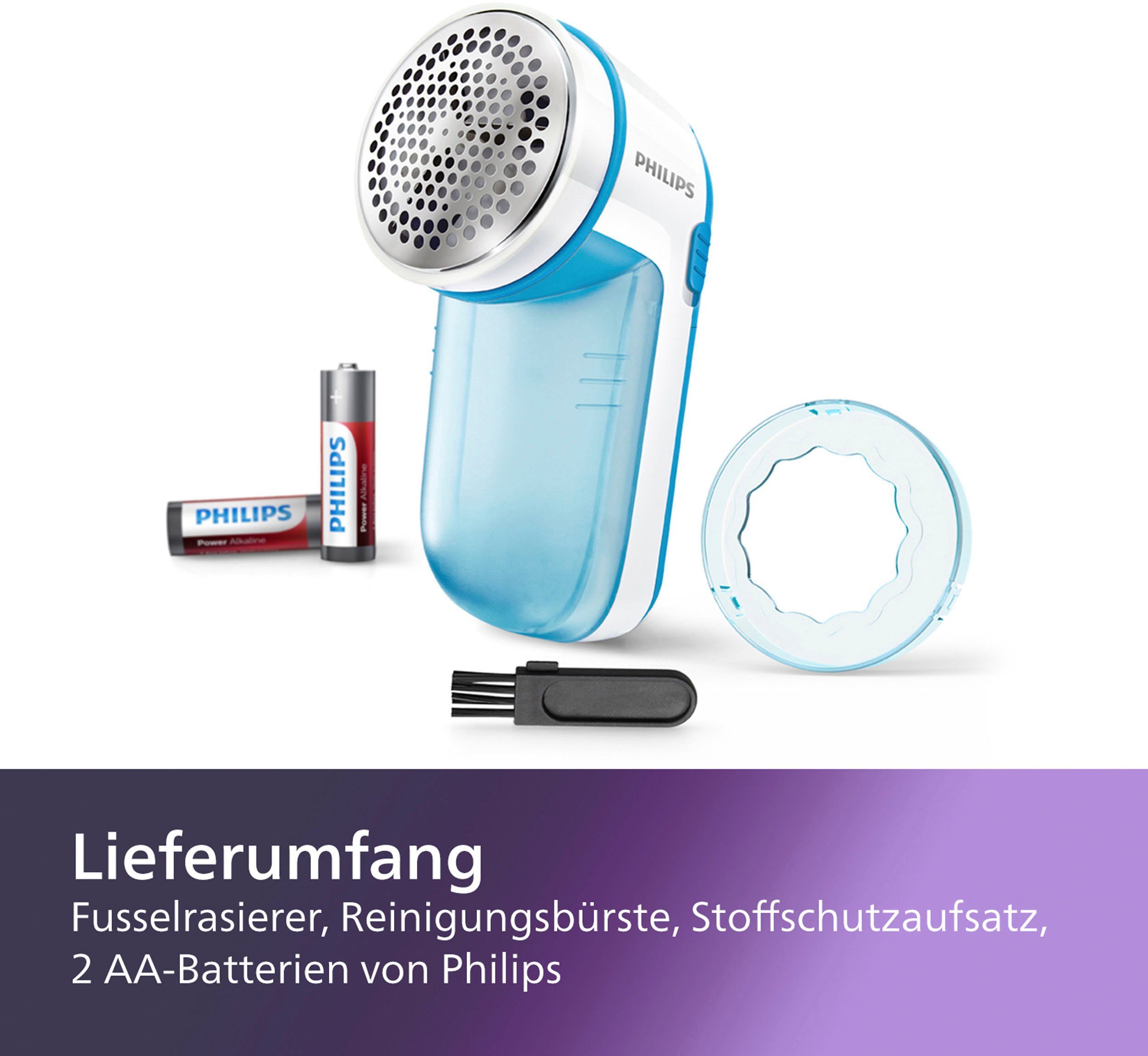 Philips Pluizentondeuse GC026/00 werkt op batterijen, 2 hoogte-instellingen