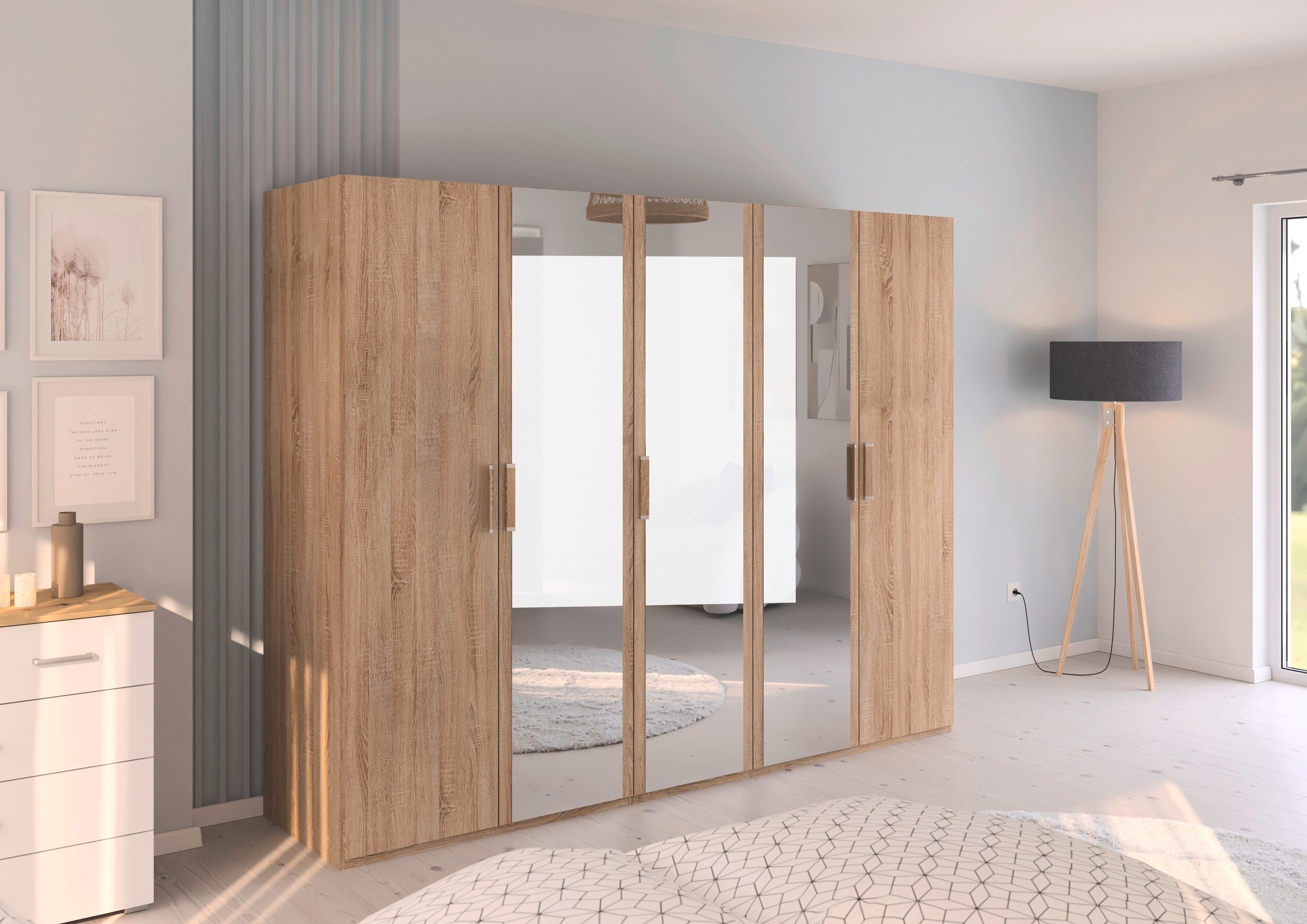 rauch Draaideurkast Kledingkast Kast Garderobe Slaapkamerkast EVELYN in elegante stijl, veel opbergruimte 3 breedtes en 2 hoogtes made in germany