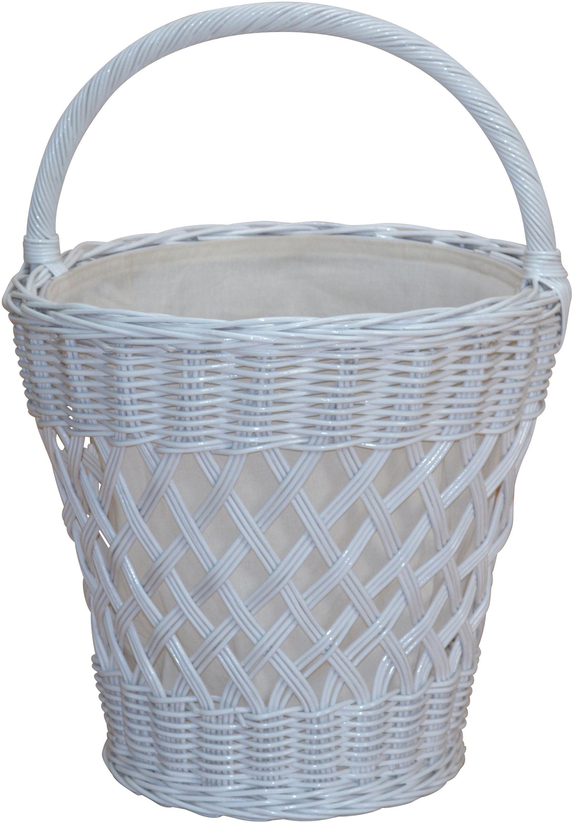 HOFMANN LIVING AND MORE Wasmand van rotan met praktische draaggreep (1 stuk) wasmanden wit