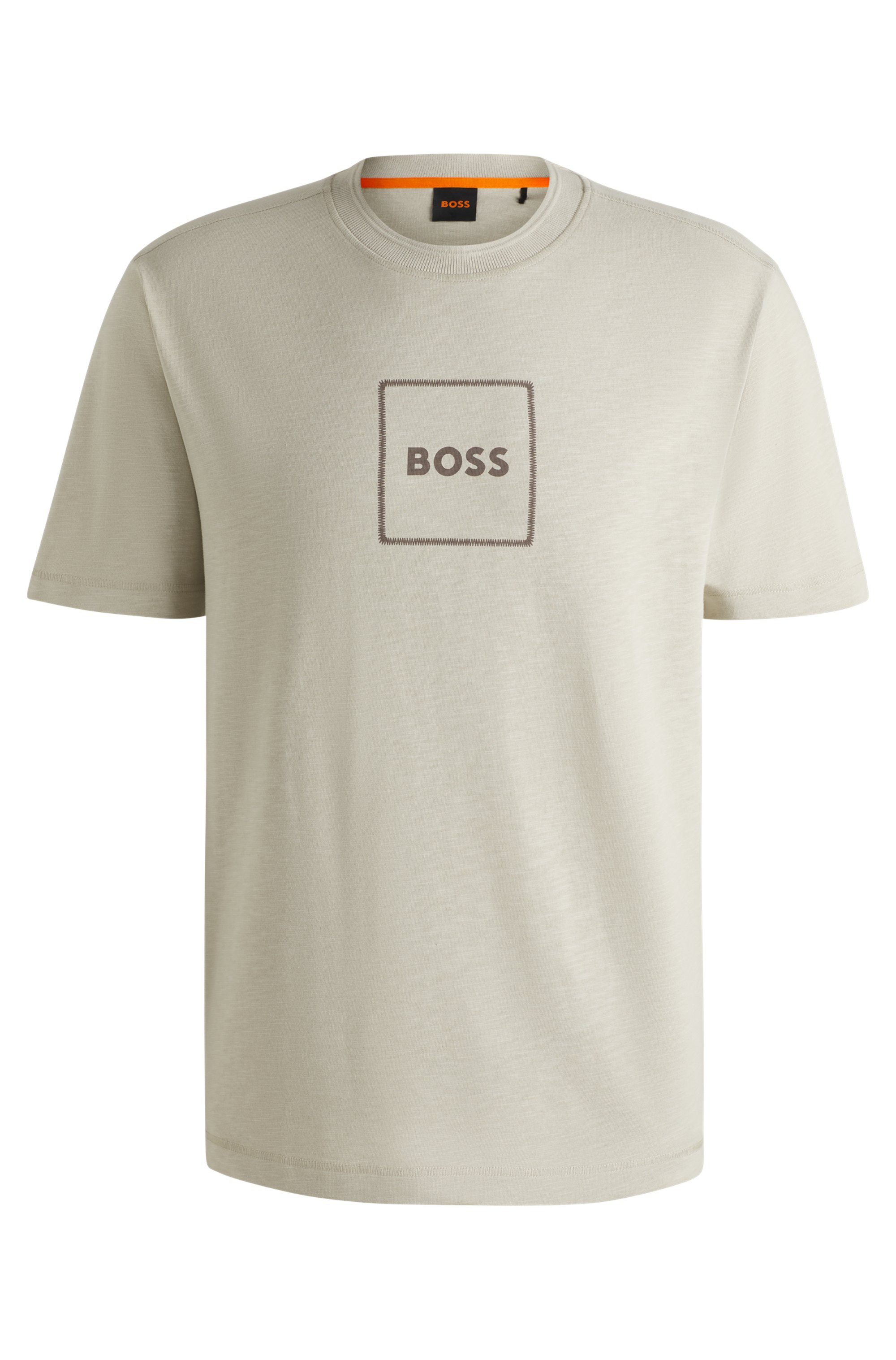Boss Orange T-shirt Te linenlogo met boss-opdruk