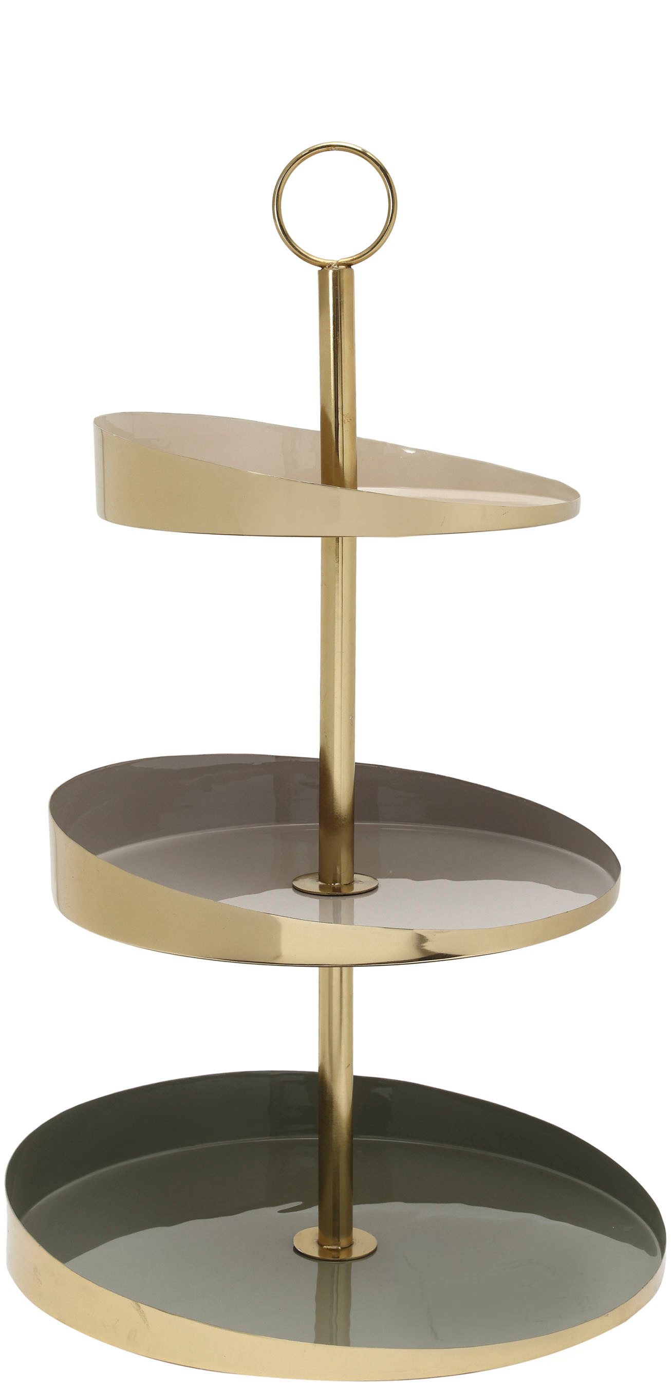 Kayoom Etagère Etagere Art Deco 2125 Handwerk, 3-laags serveerplateau van ijzer, kleurrijk gelakt