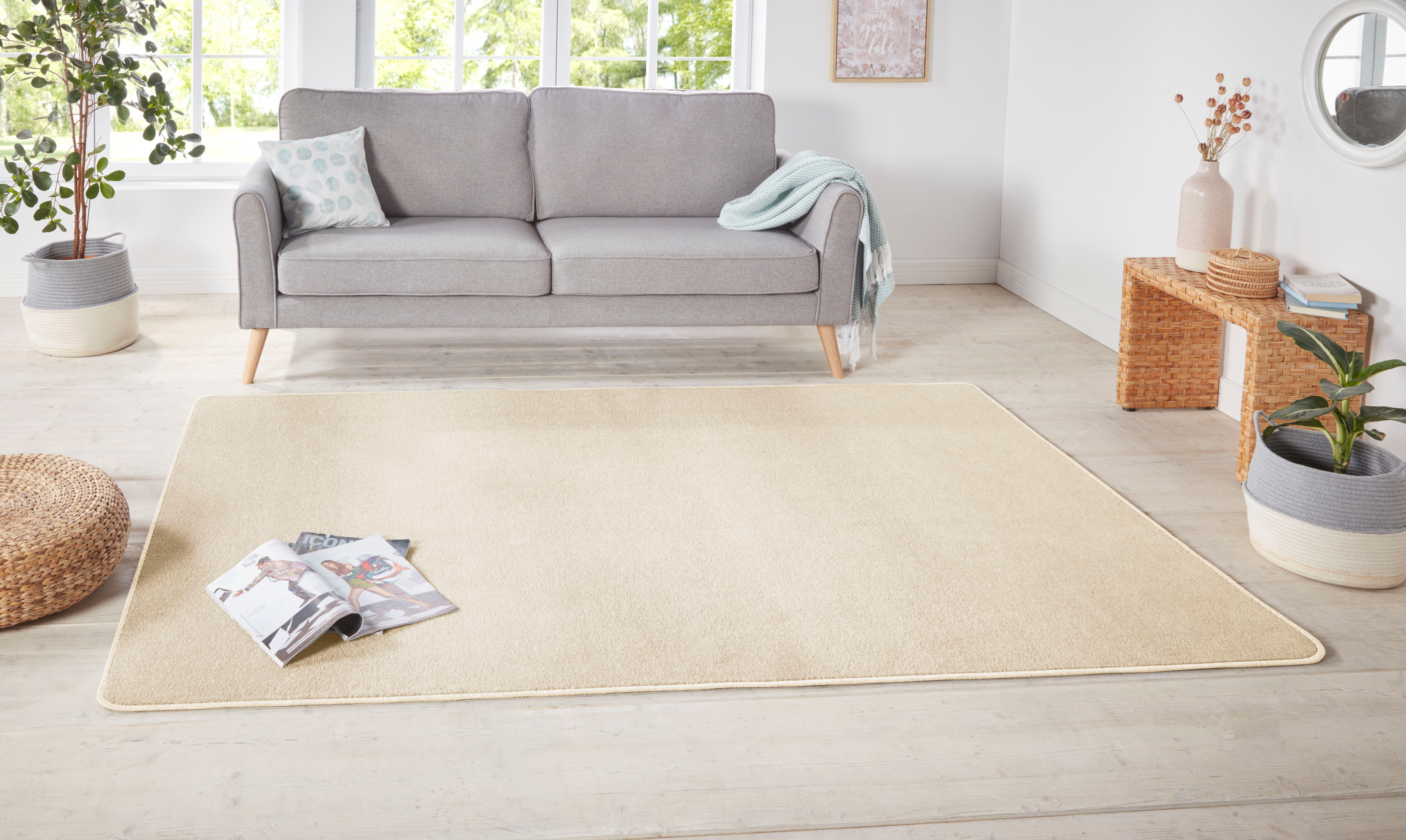 HANSE Home Vloerkleed Shashi Kortpolig, effen kleuren, loper, zacht, eetkamer, kinderkamer, gang