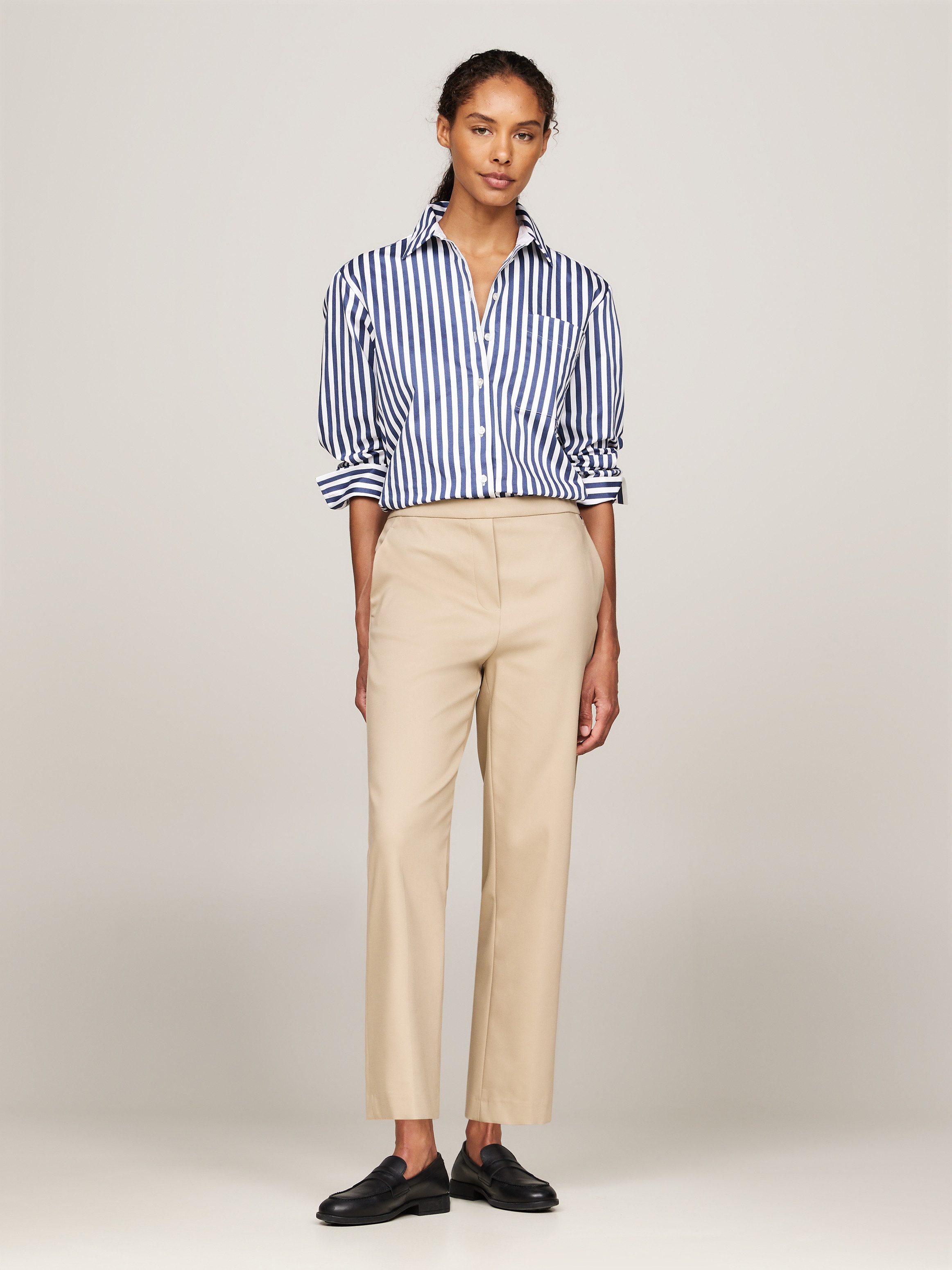 Tommy Hilfiger Chino met logo-stiksel elastische pull-on broek