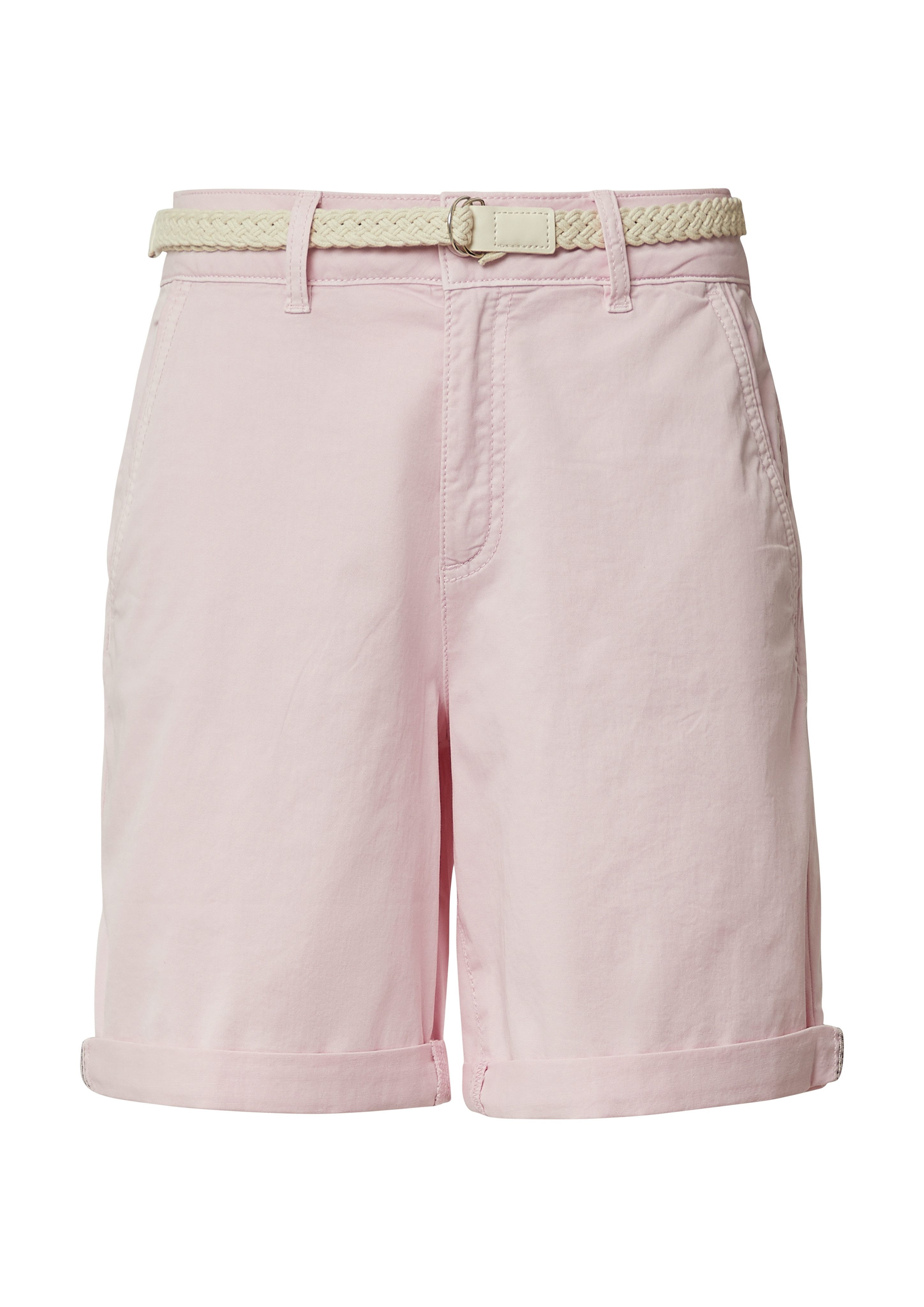 s.Oliver Chino-short met gevlochten riem