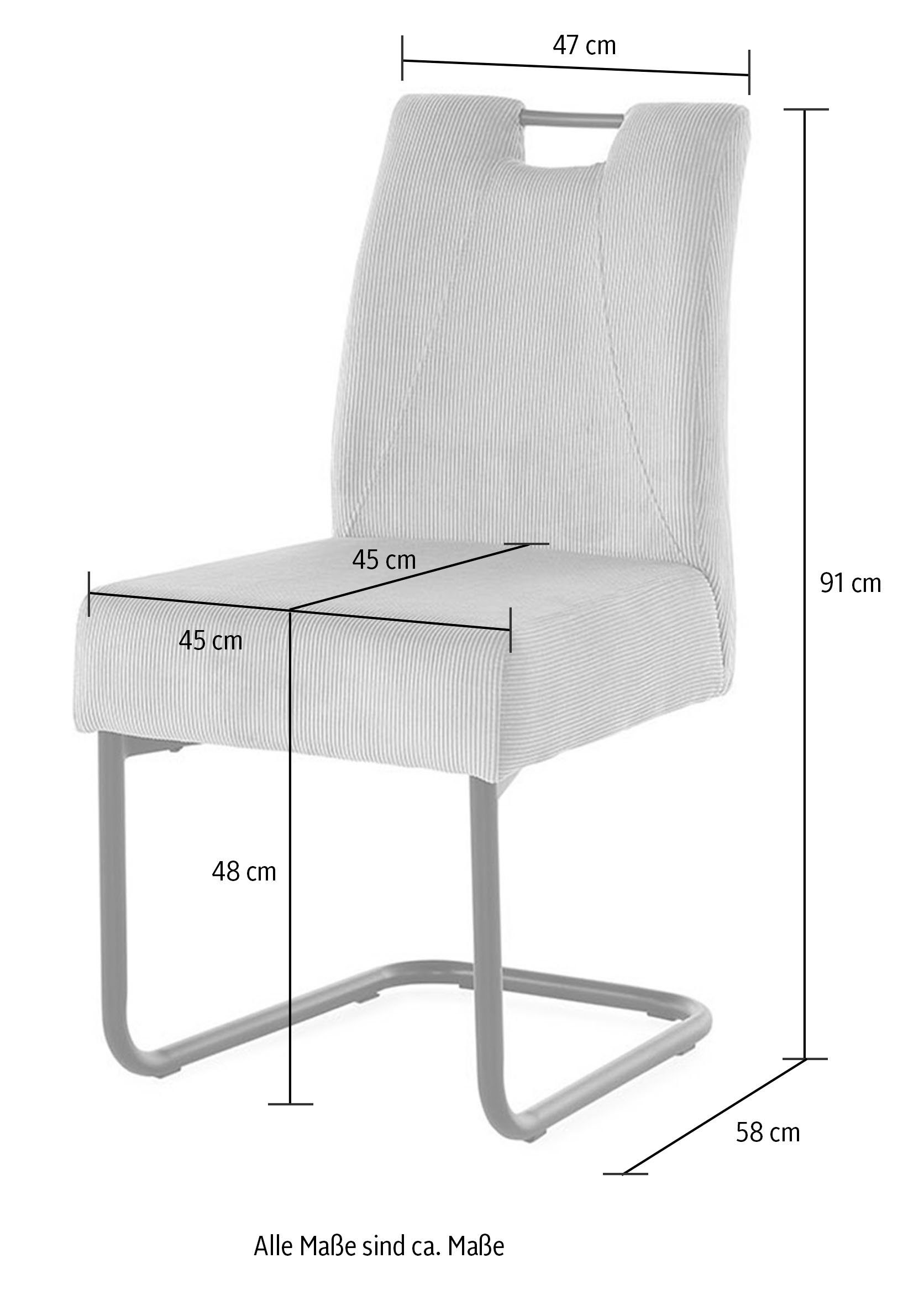 Jockenhöfer Gruppe Vrijdragende stoel Rene met pocketveren binnenvering, praktische handgreep aan de achterkant (set, 2 stuks)