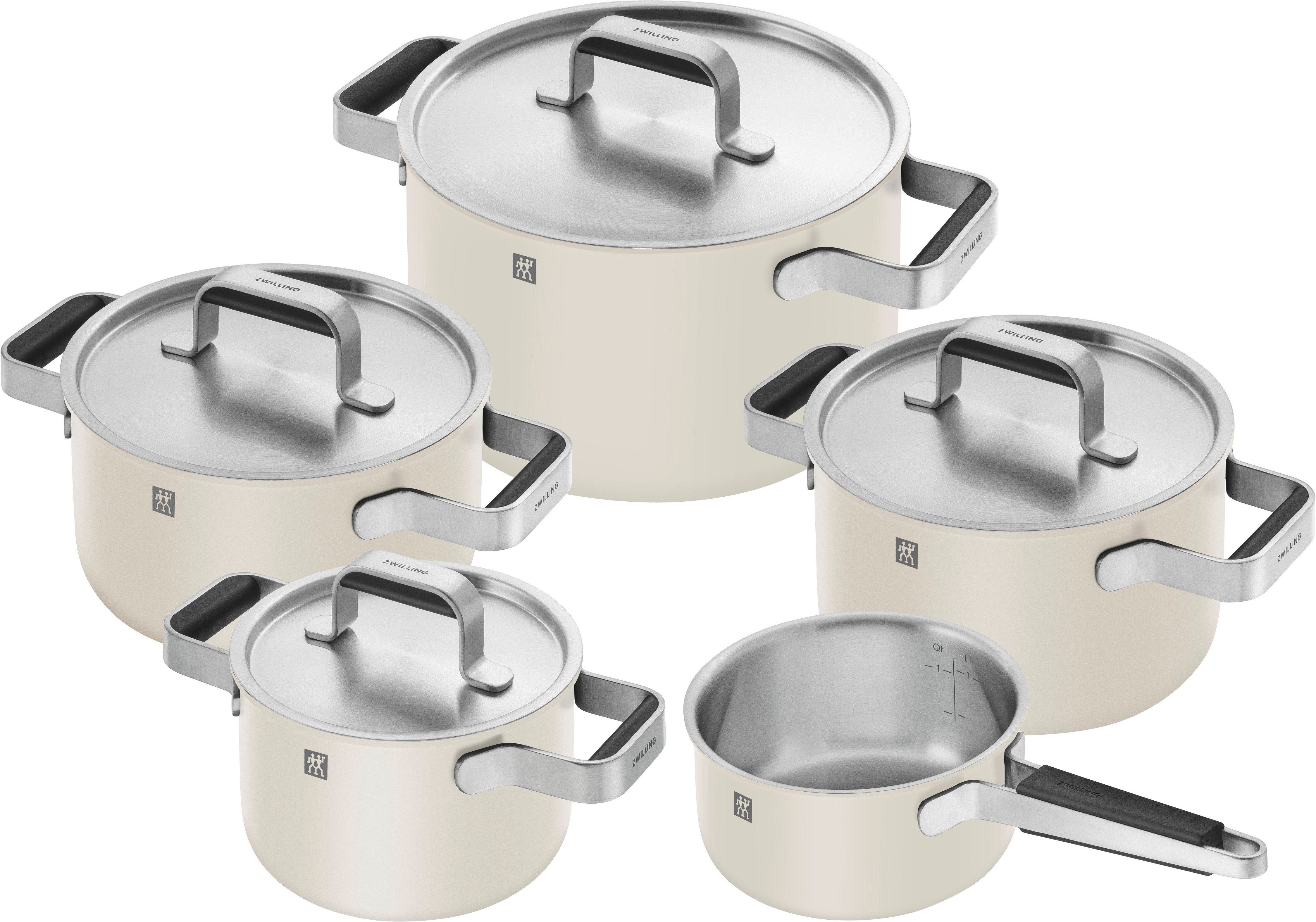 Zwilling Pannenset Pure Stay-Cool handgrepen, 3-laags bodemtechnologie (set, 5-delig)