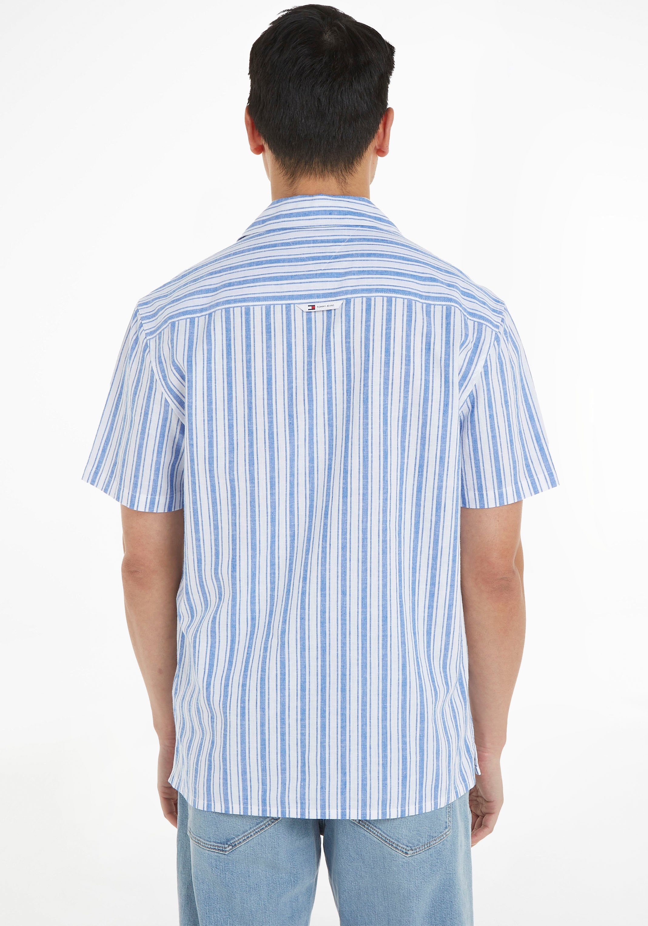 TOMMY JEANS Overhemd met korte mouwen TJM STRIPE LINEN SS SHIRT EXT