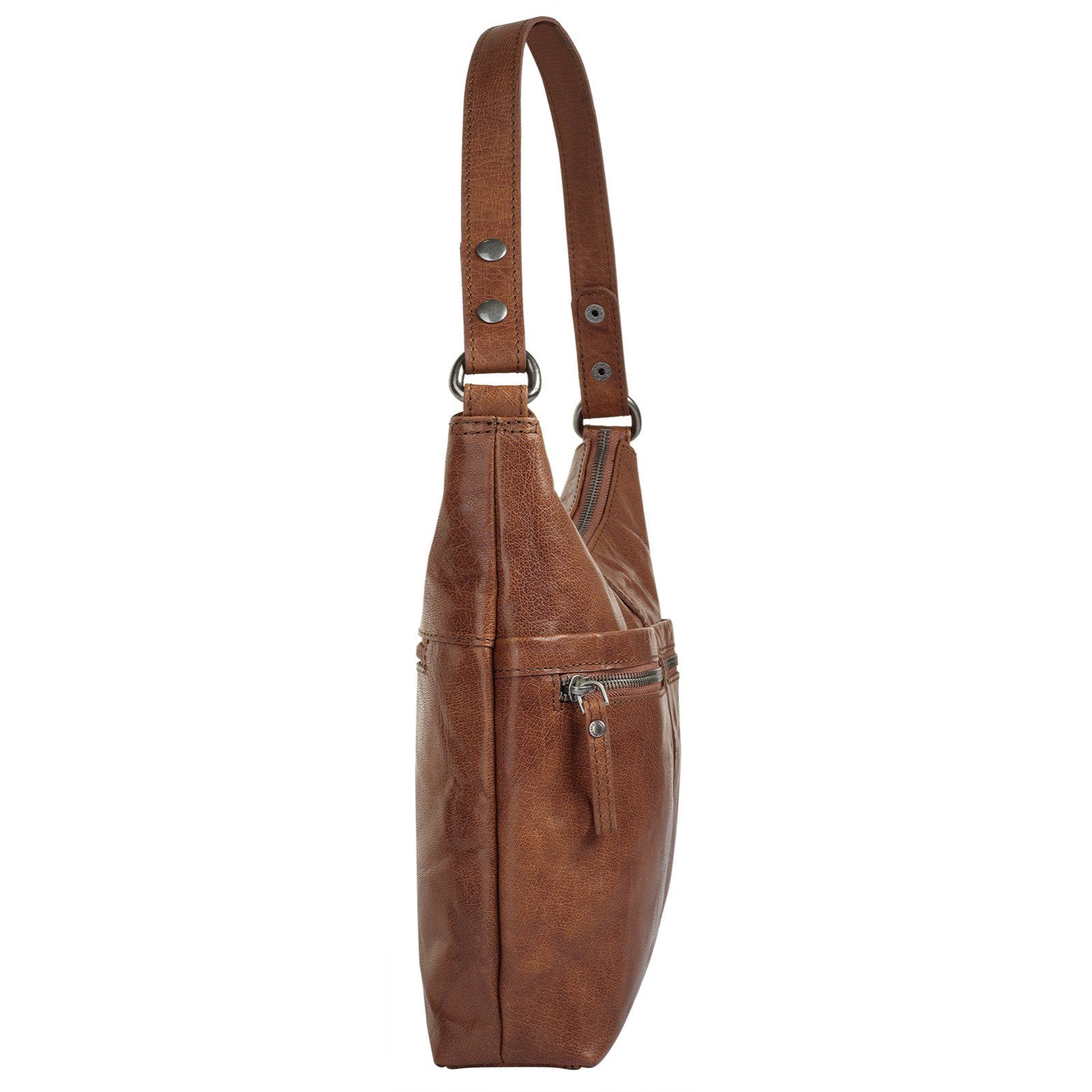 Spikes & Sparrow Schoudertas echt leder