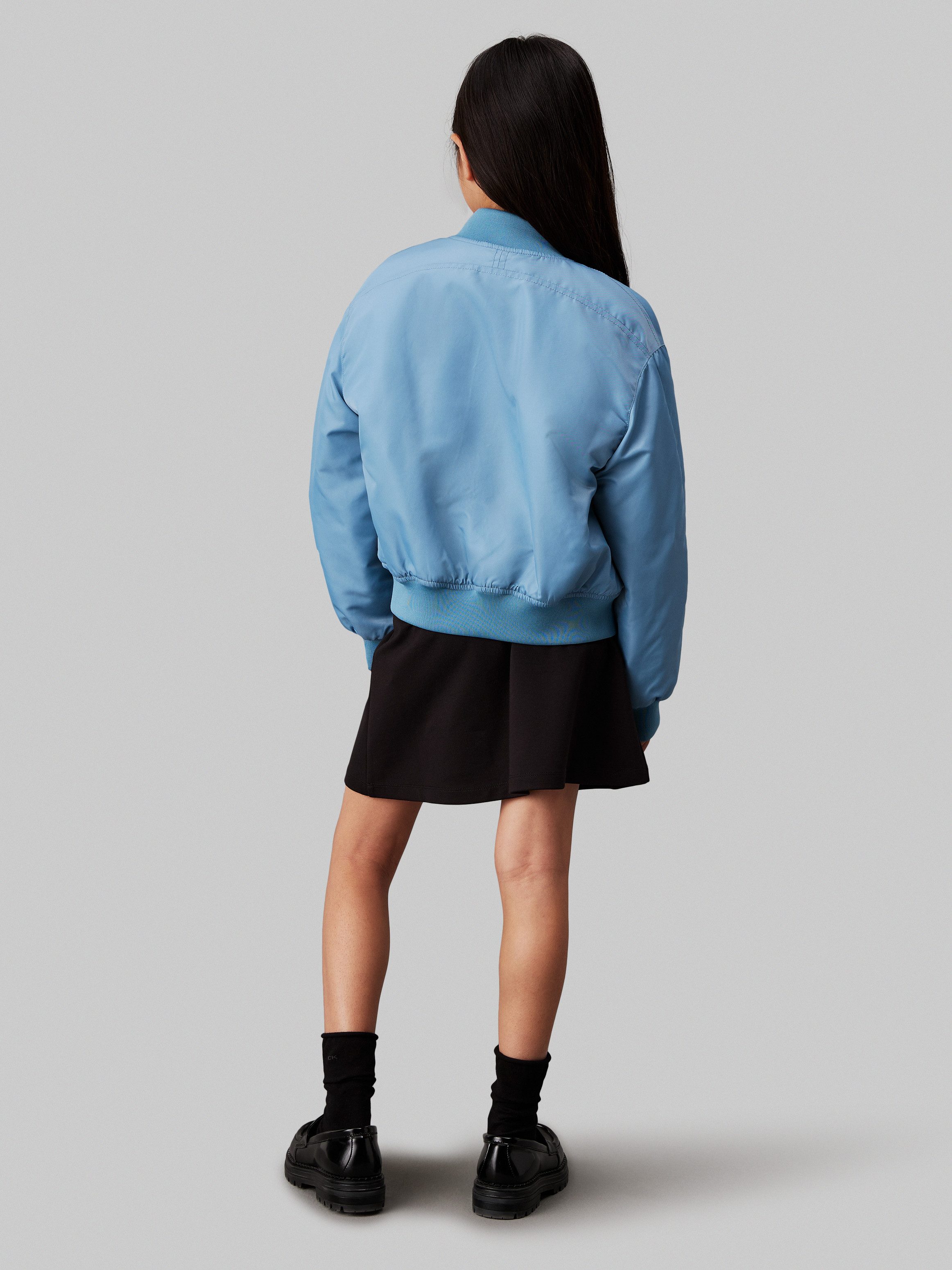 Calvin Klein Minirok LOGO TAPE FLARE PUNTO SKIRT voor kinderen tot 16 jaar, met elastische tailleband