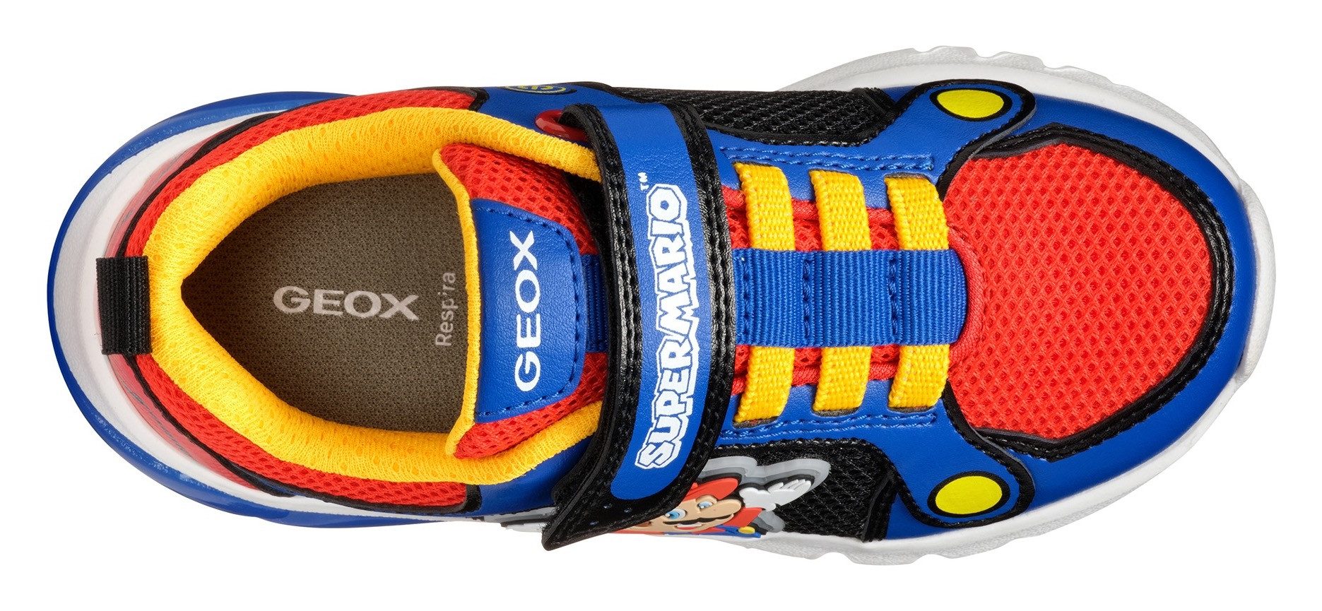 Geox Sneakers J CIBERDRON BOY lichtgevende schoen , retro sneaker, blink schoen met super mario motief