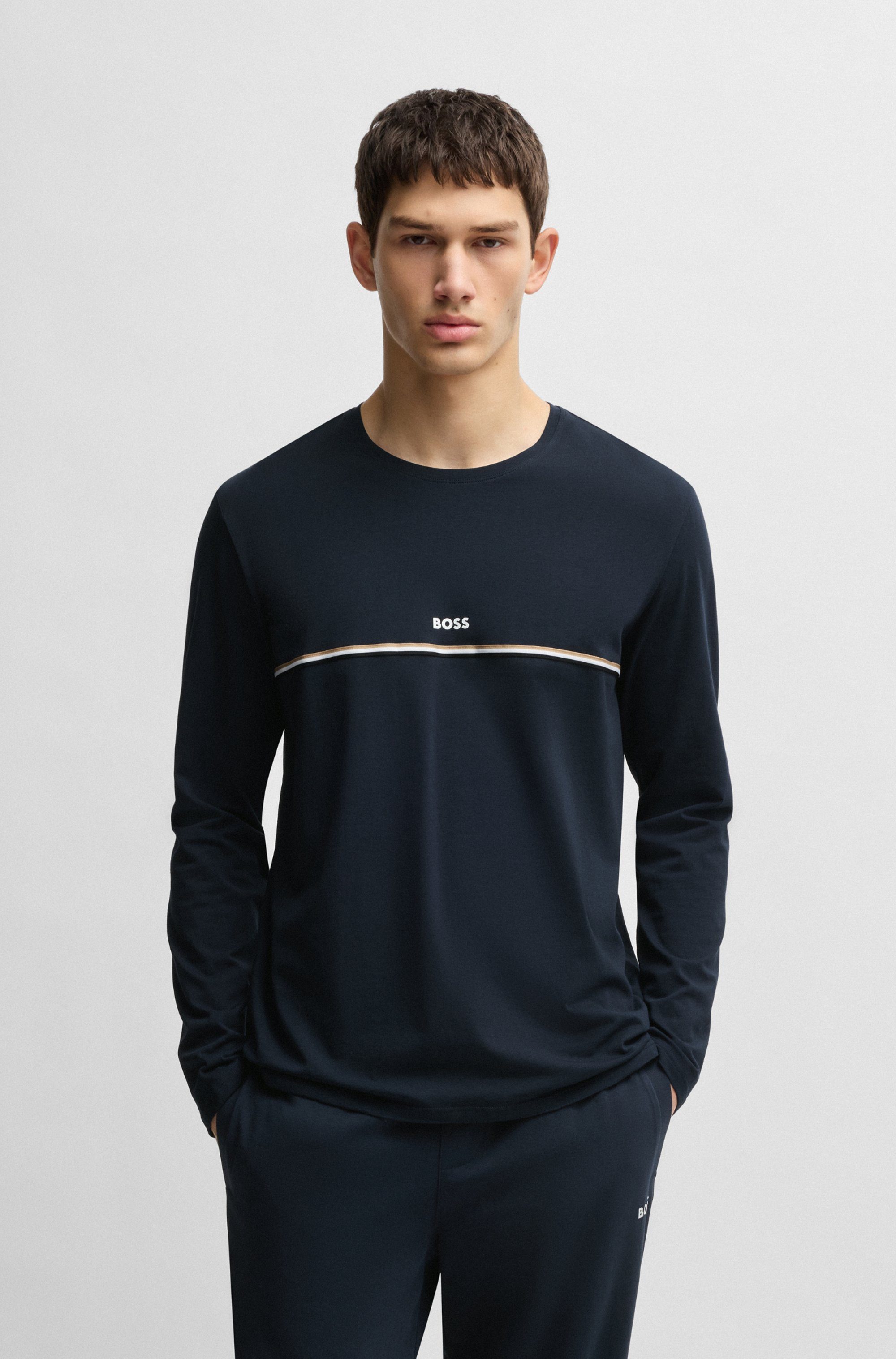 BOSS Pyjama Unique LS-Shirt met een ronde hals