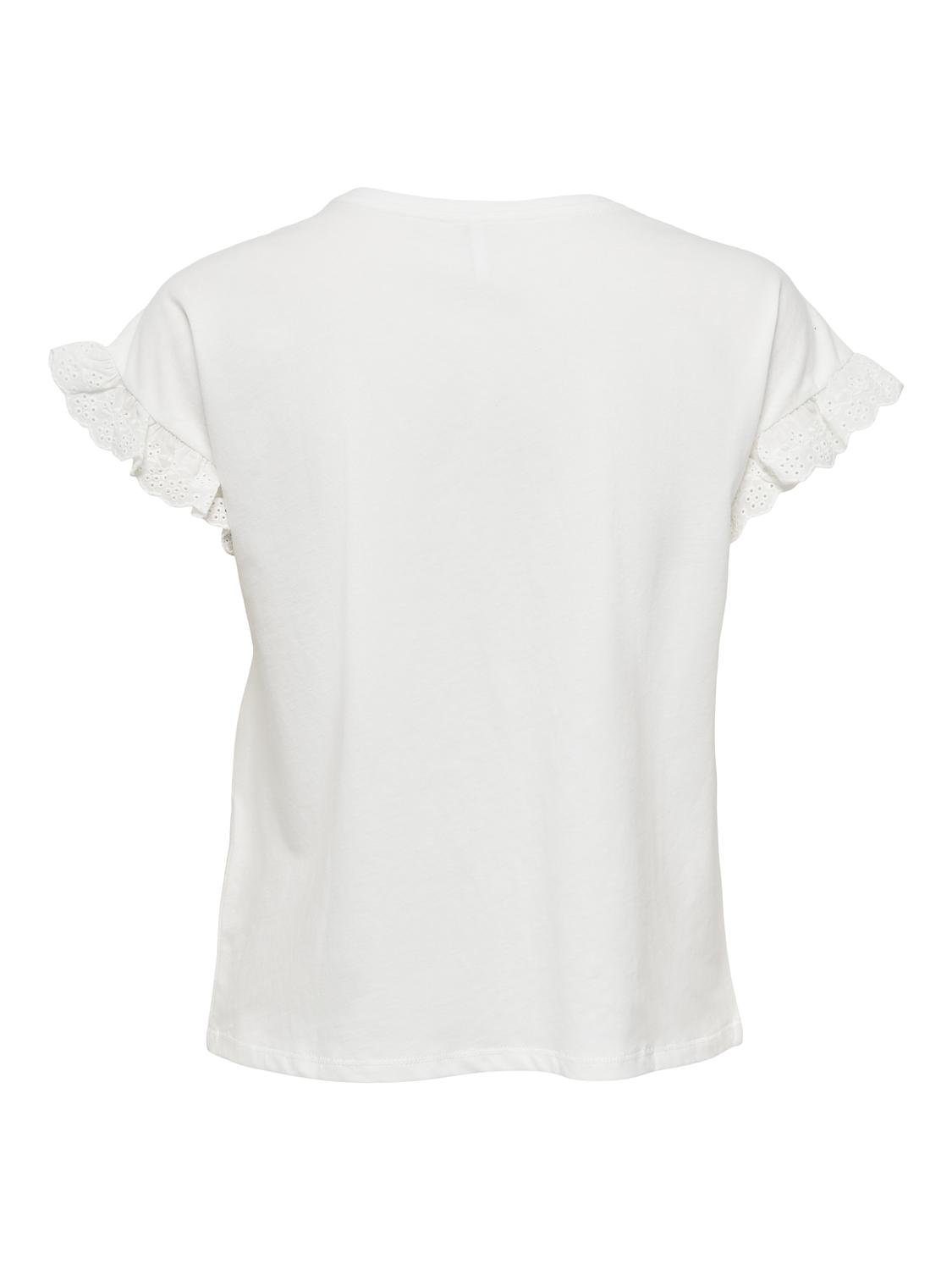Only Shirt met ronde hals ONLIRIS S/S EMB TOP JRS NOOS