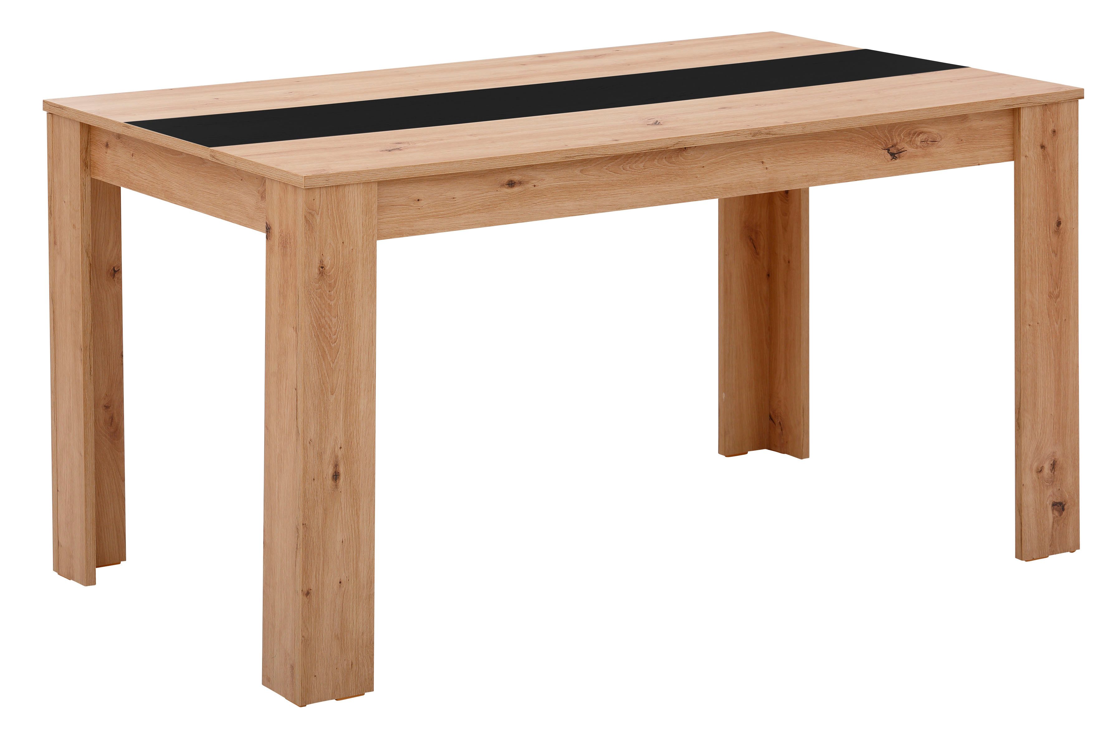HELA Eettafel Simone Breedte 140 cm, met omkeerbare decoratie/zwart, onze beste prijs