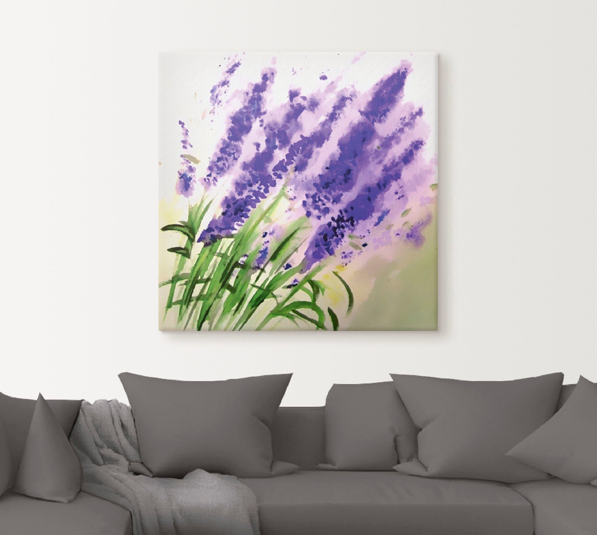 Artland Artprint op linnen Lavendel-aquarel gespannen op een spieraam