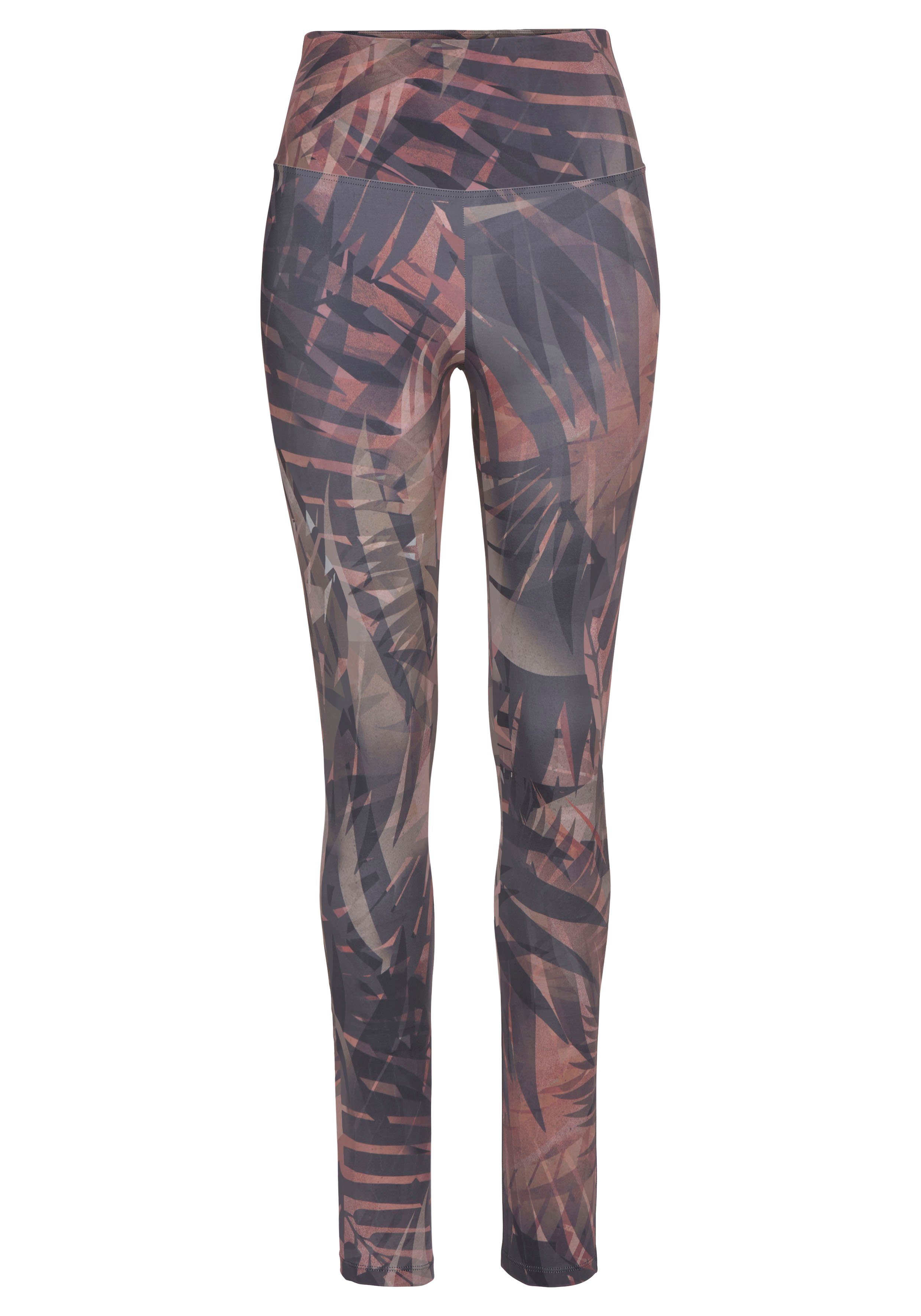 active by Lascana Legging Tropical met abstracte palmprint, loungewear