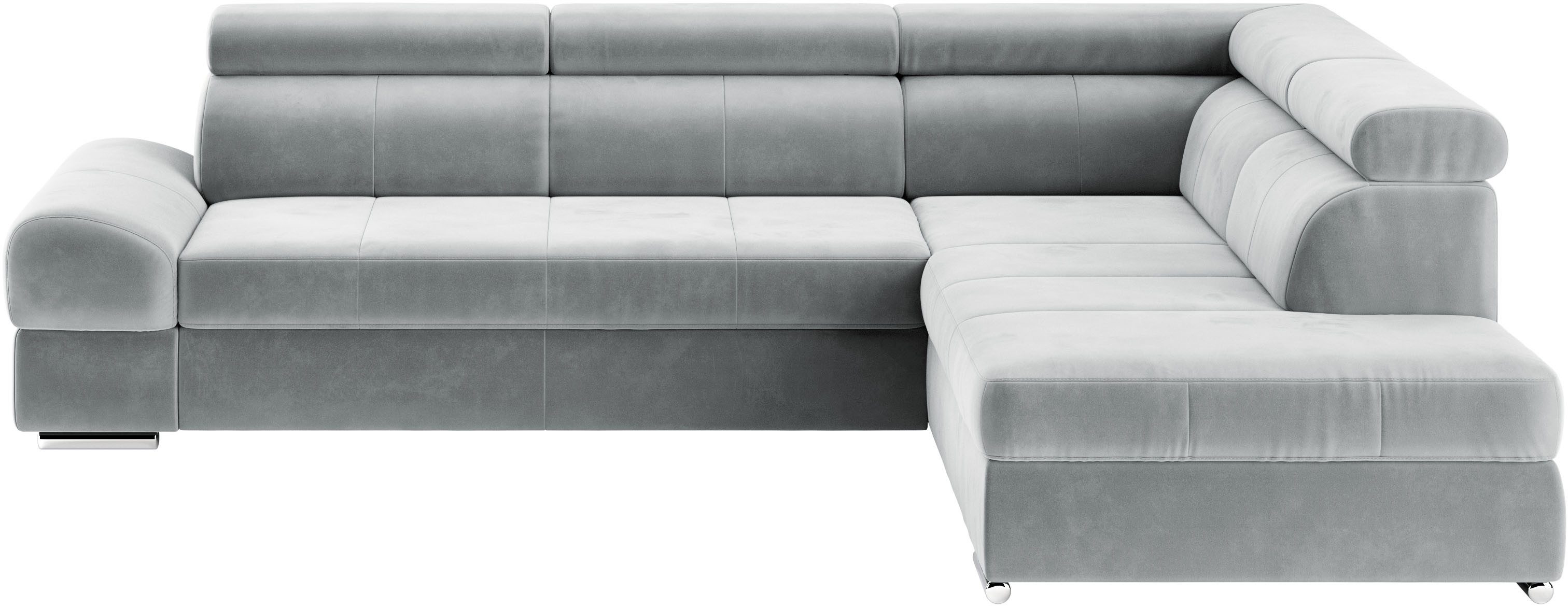sit&more Hoekbank Broadway L-vorm met verstelbare hoofdsteunen, naar keuze met slaapfunctie