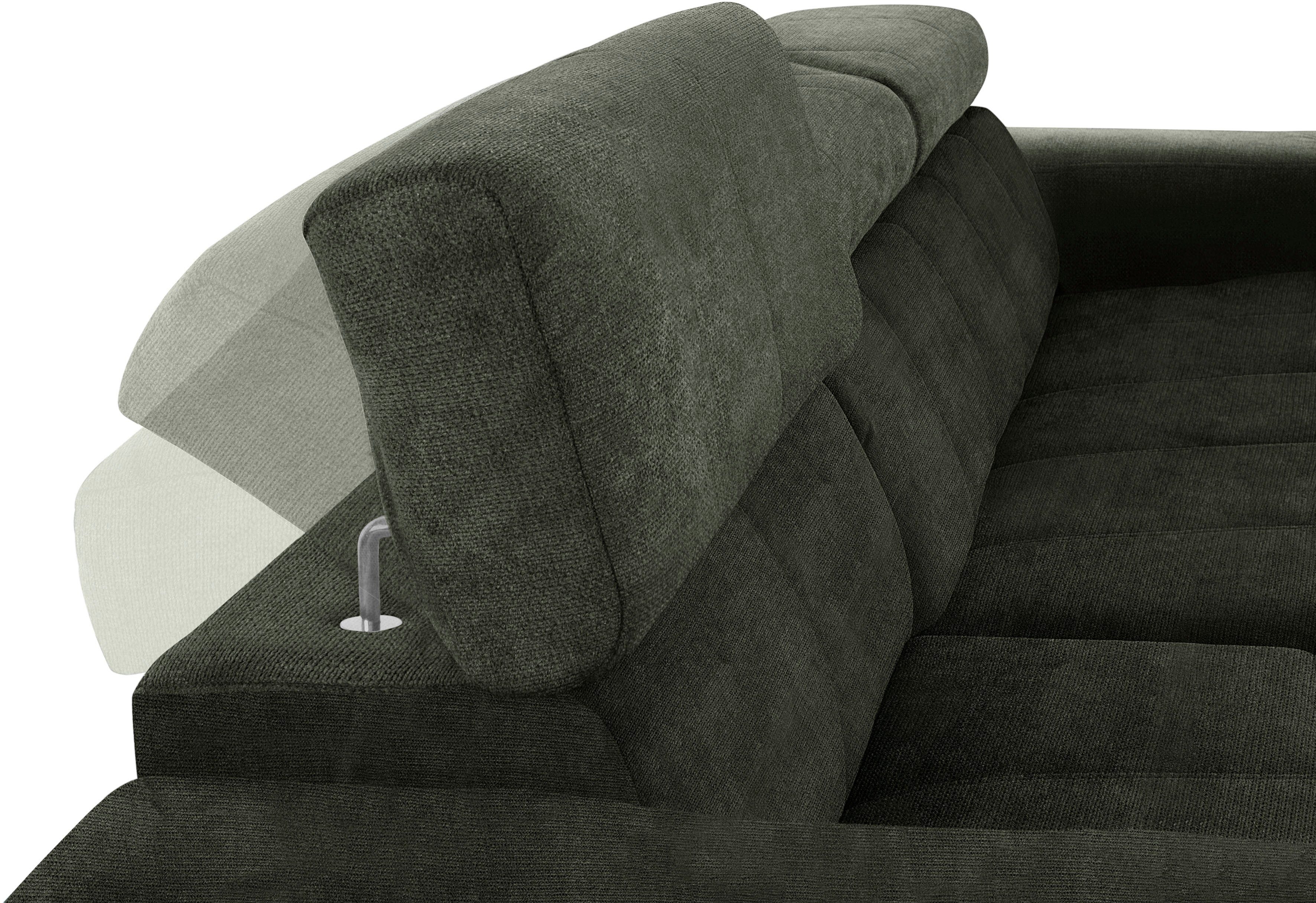 DOMO collection Hoekbank Brandon B/D/H: 289/177/80 cm, keuze met zitdiepteverstelling, L-vorm
