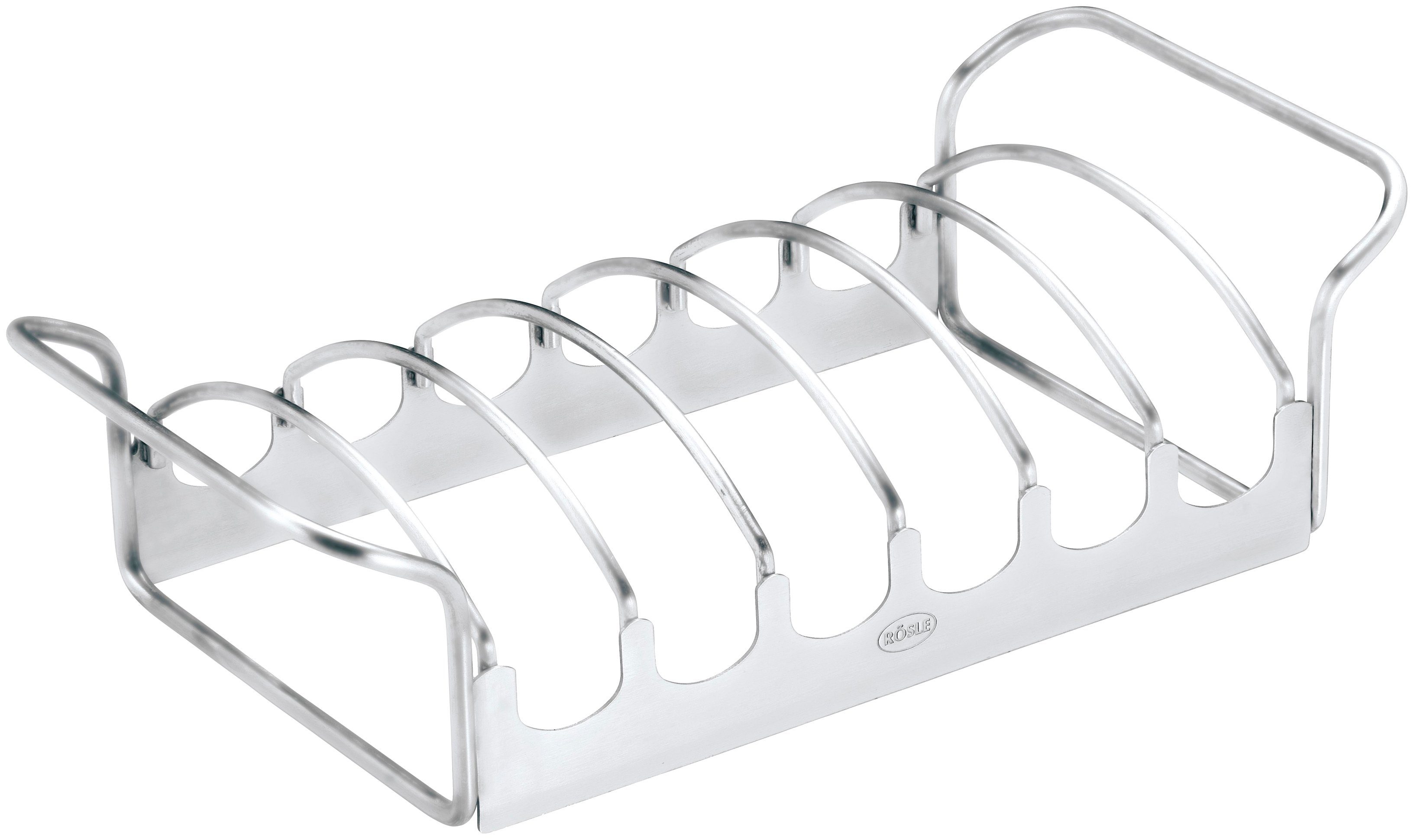 ROESLE Sparerib-houder 25087 Opzetstuk voor het bereiden van spareribs, braadmand, roestvrijstaal bbq-accessoires zilver(kleur)