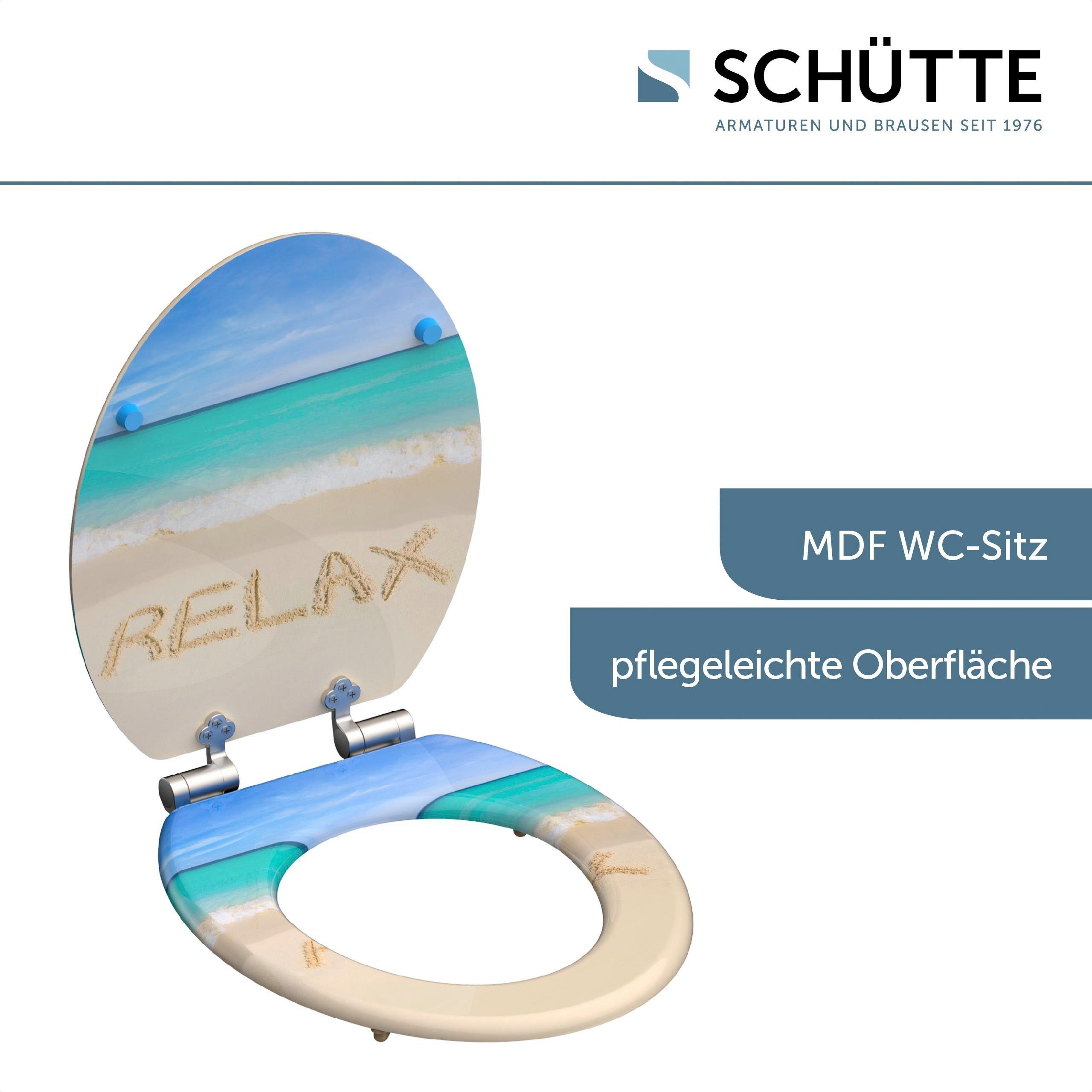 Schütte Toiletzitting Relax met softclosemechanisme en houten kern, mdf
