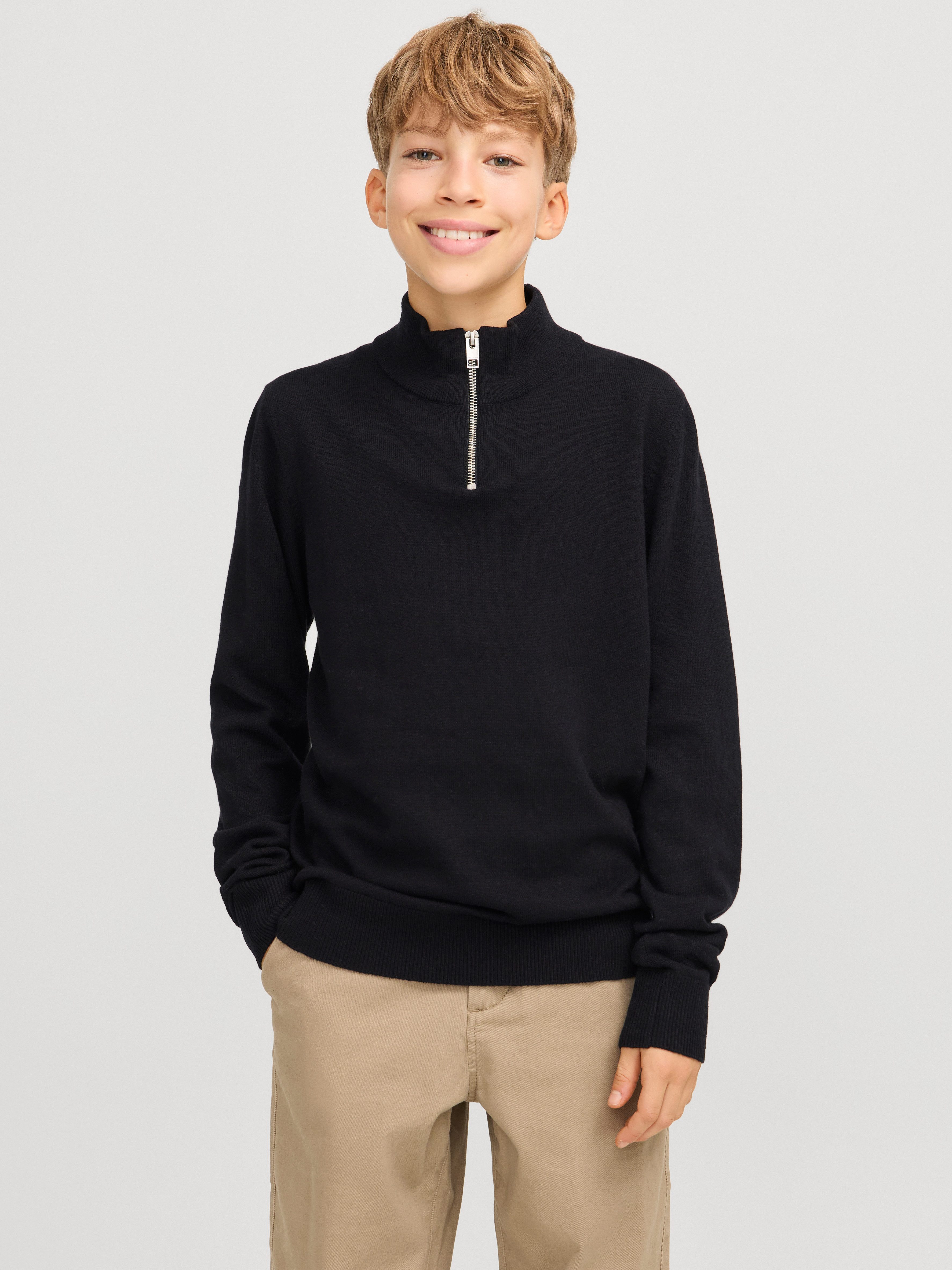 Jack & Jones Junior Schipperstrui JJEEMIL KNIT HALF ZIP NOOS JNR