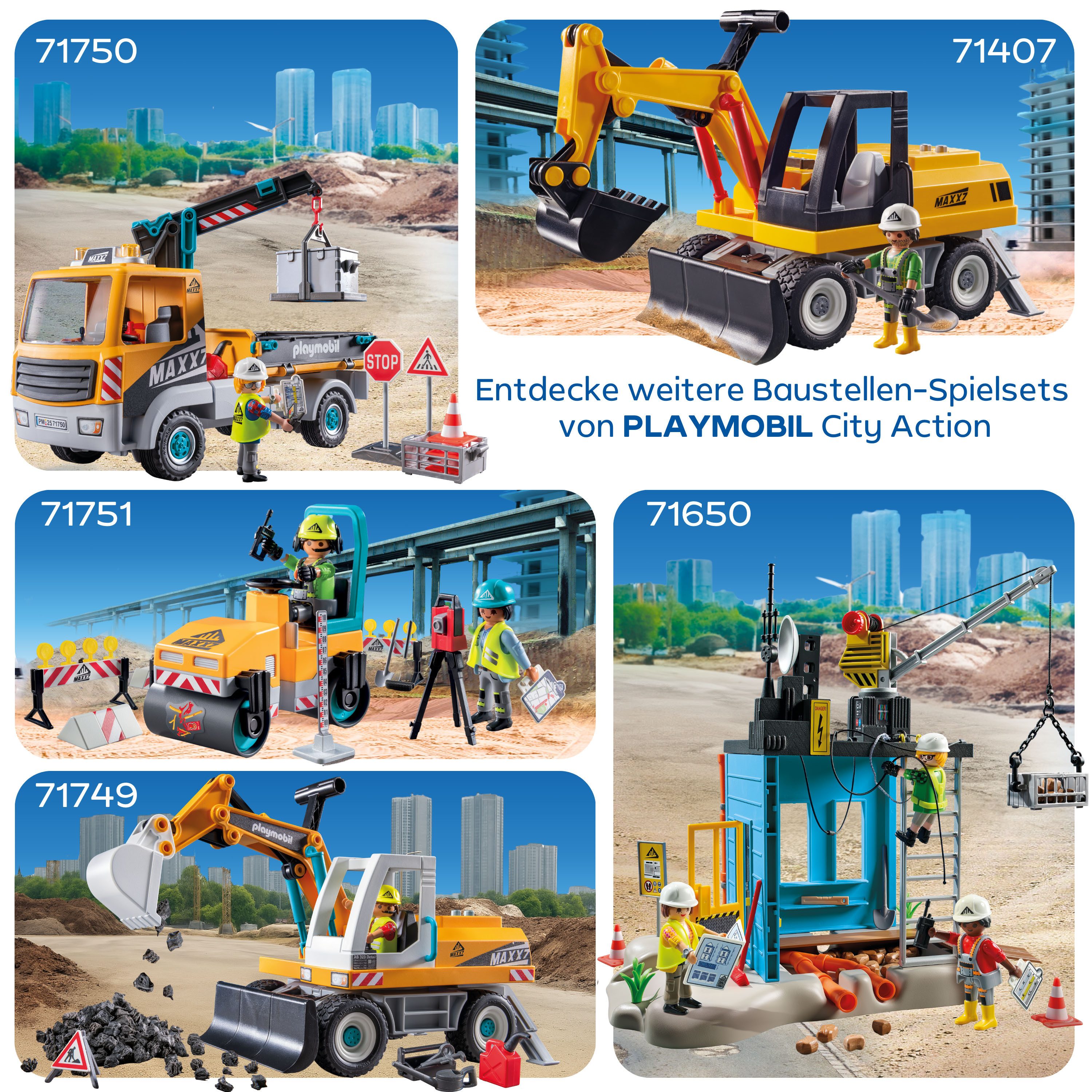 Playmobil® Constructie-speelset Straßenbaustelle (71751), Playmobil Action Heroes (43-delig)
